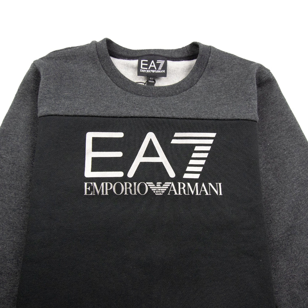 EA7 Junior Large Logo Sweatshirt Black/Grey