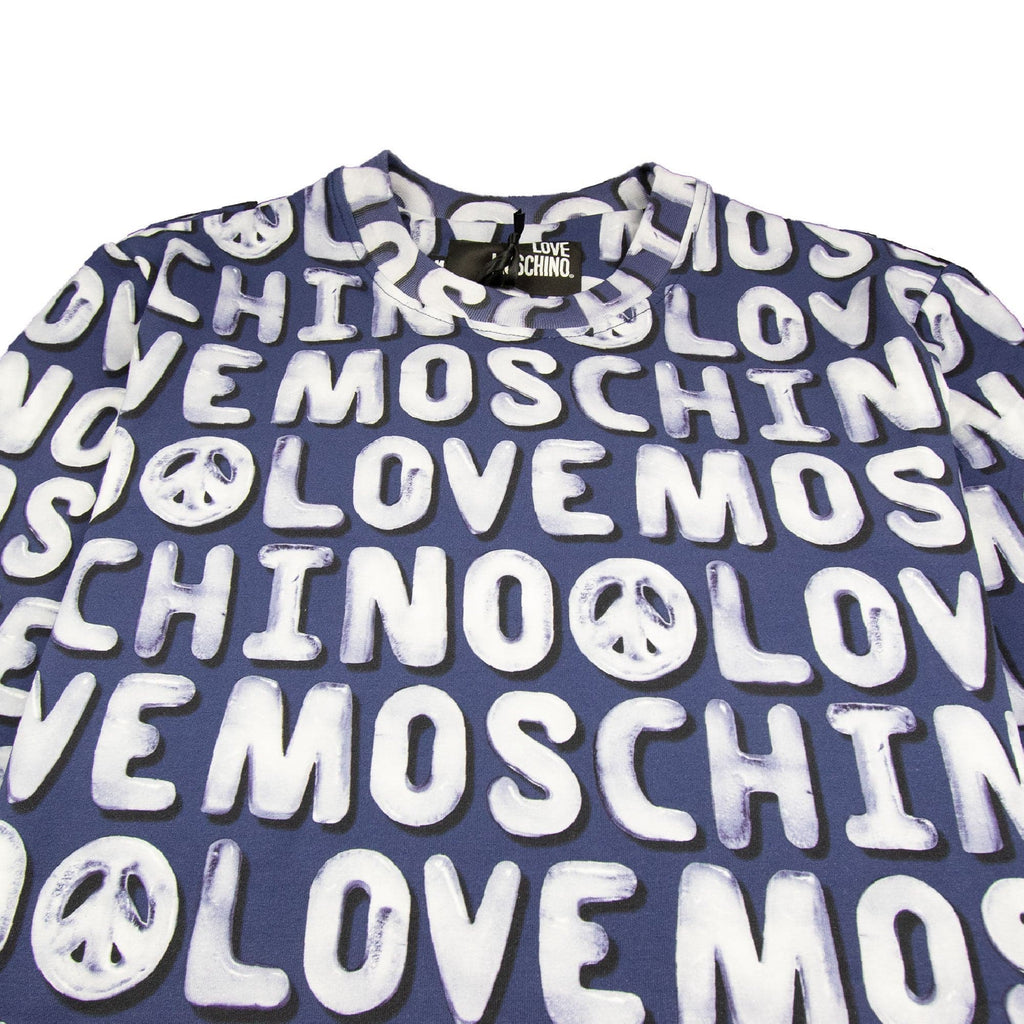 Love Moschino Bubble Writing Sweatshirt Blue