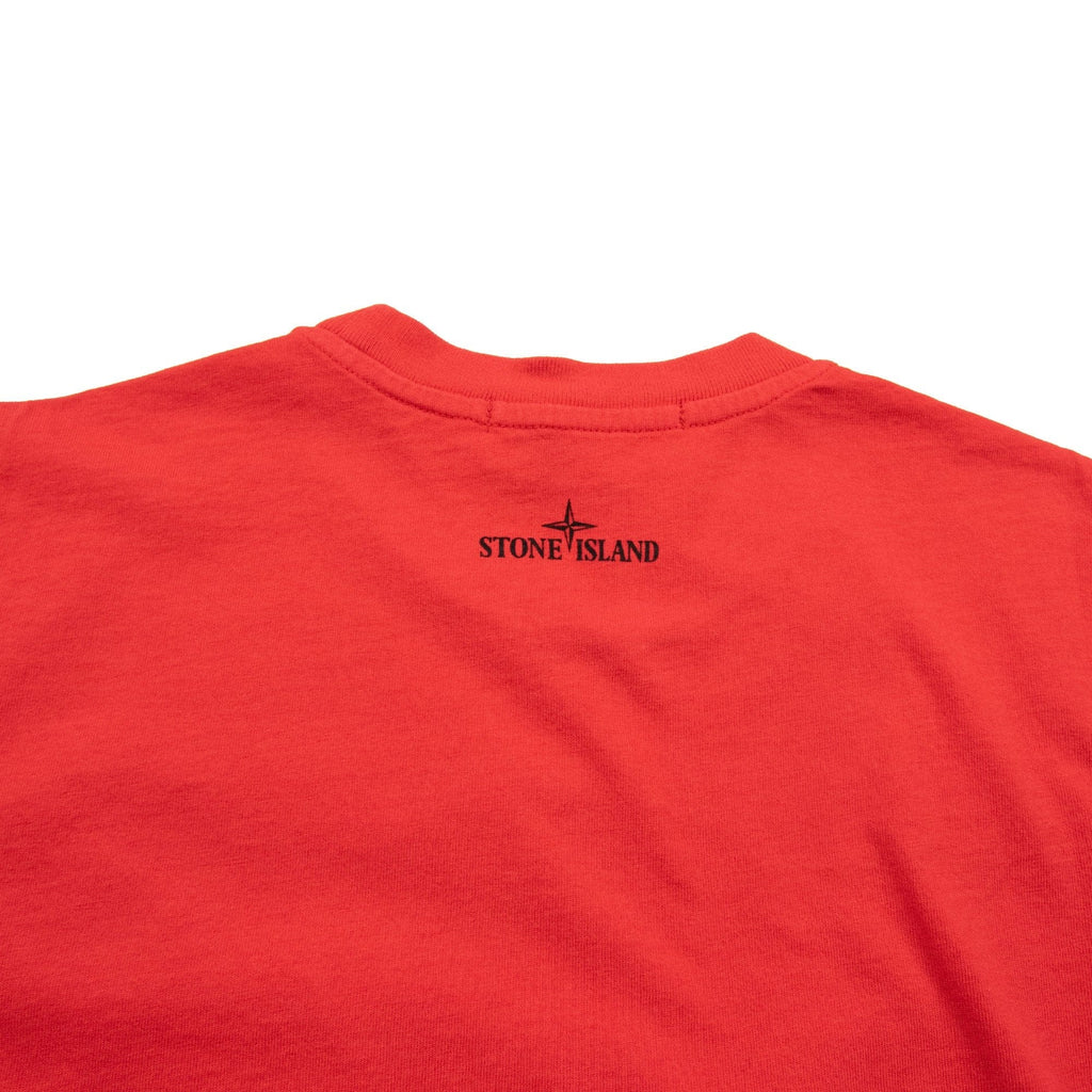 Stone Island Junior Front Compass Reflective T-Shirt Red
