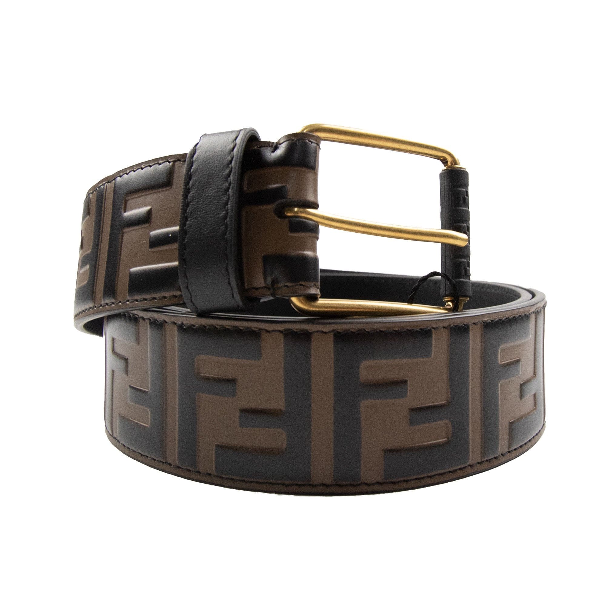Fendi FF Logo Print Belt Brown