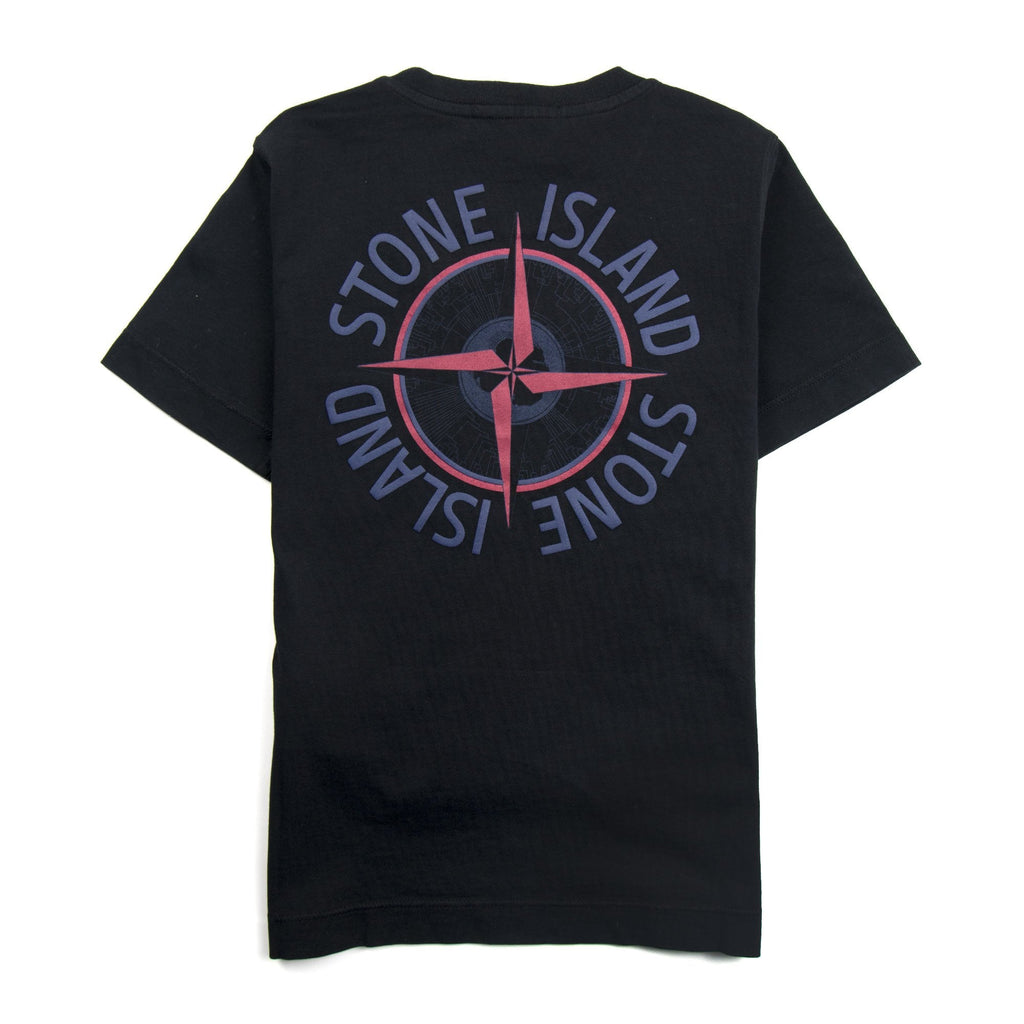Stone Island Junior Back Compass Logo T-Shirt Black