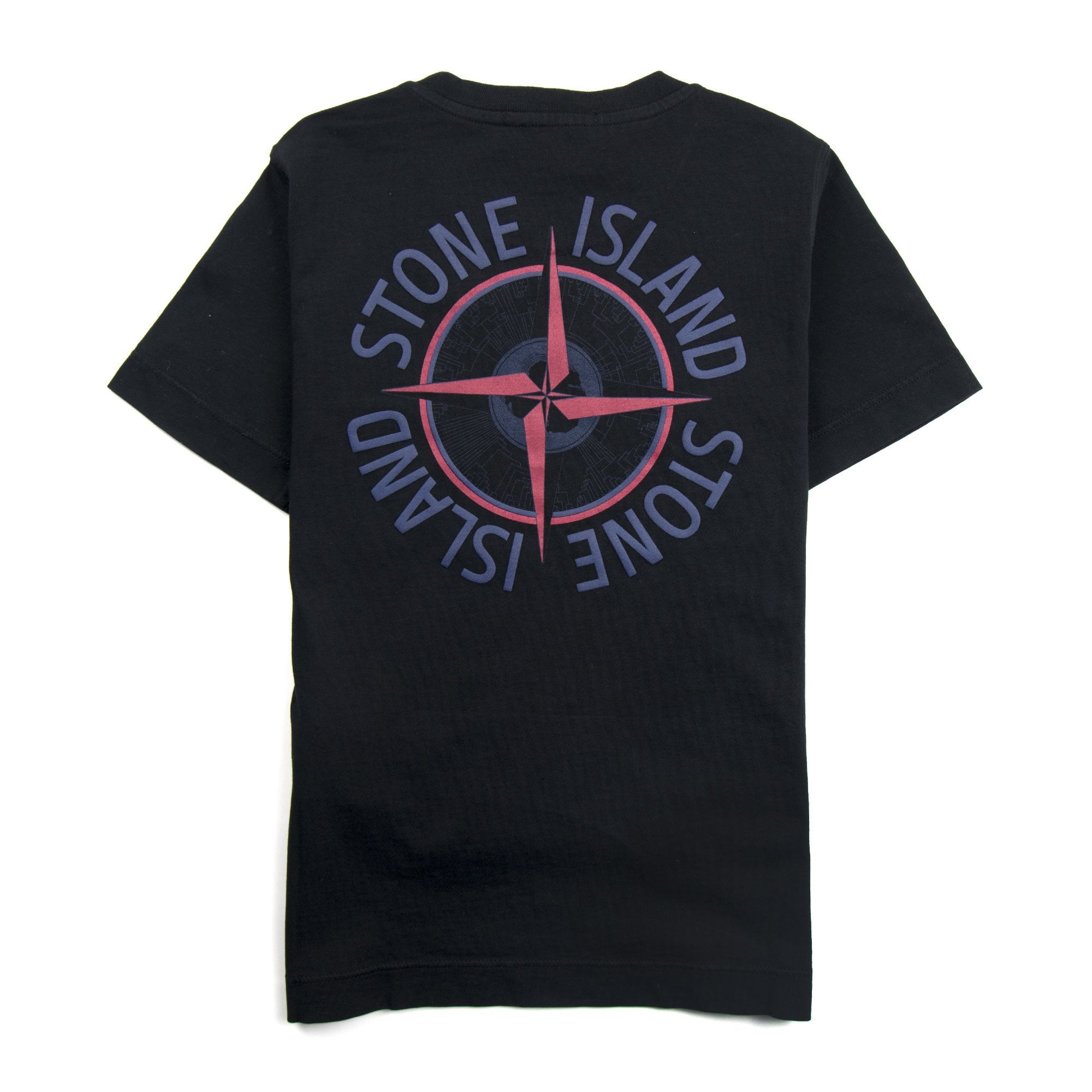 Stone Island Junior Back Compass Logo T-Shirt Black