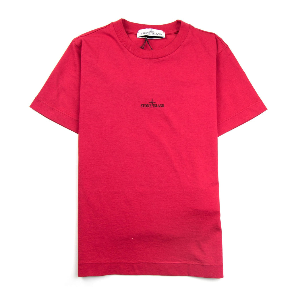 Stone Island Junior Back Compass Logo T-Shirt Red