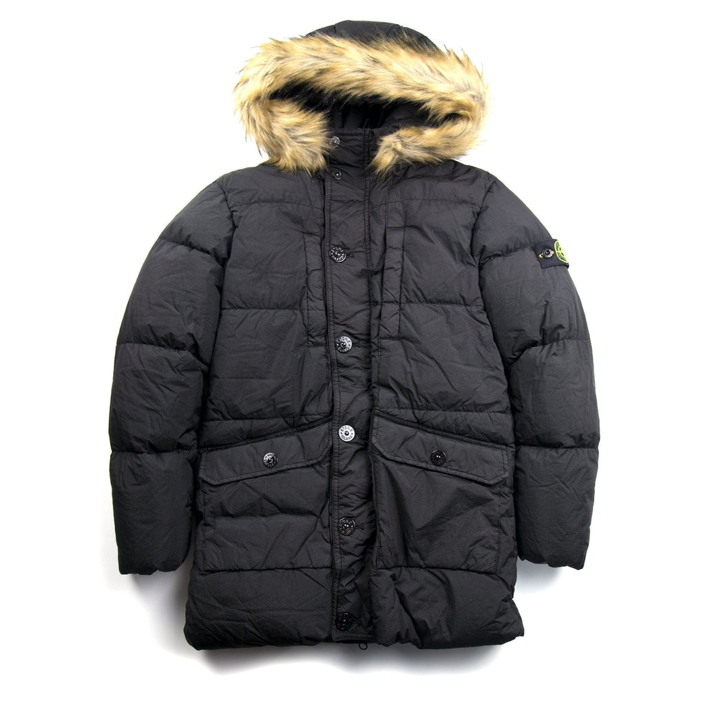 Stone Island Junior Parka Coat Black