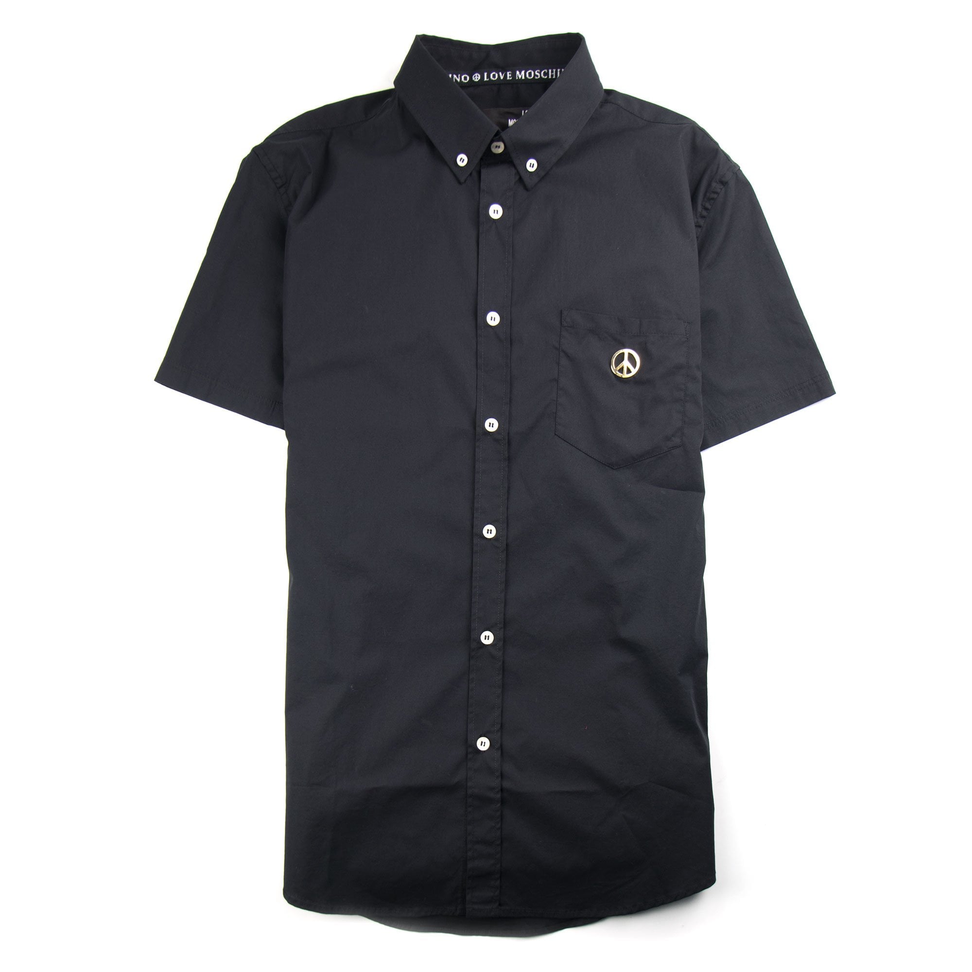 Love Moschino Short Sleeve Shirt Pocket Badge Black