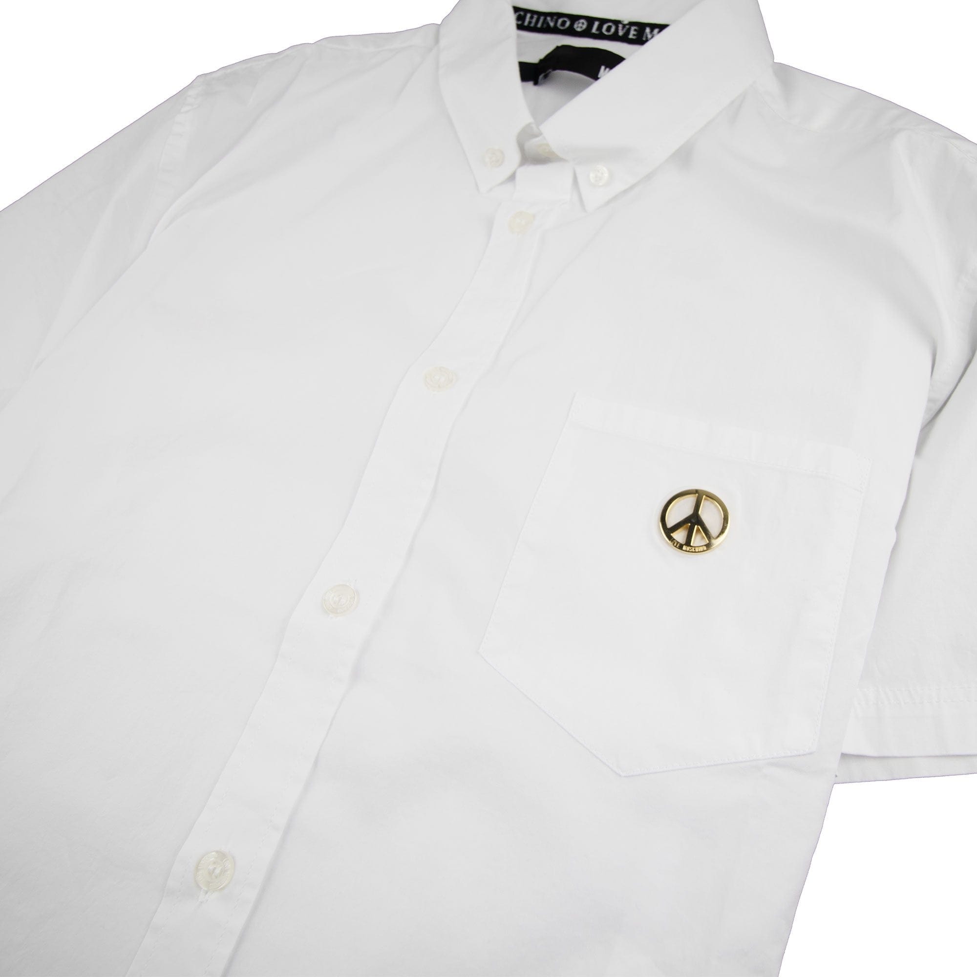 Love Moschino Short Sleeve Shirt Pocket Badge White