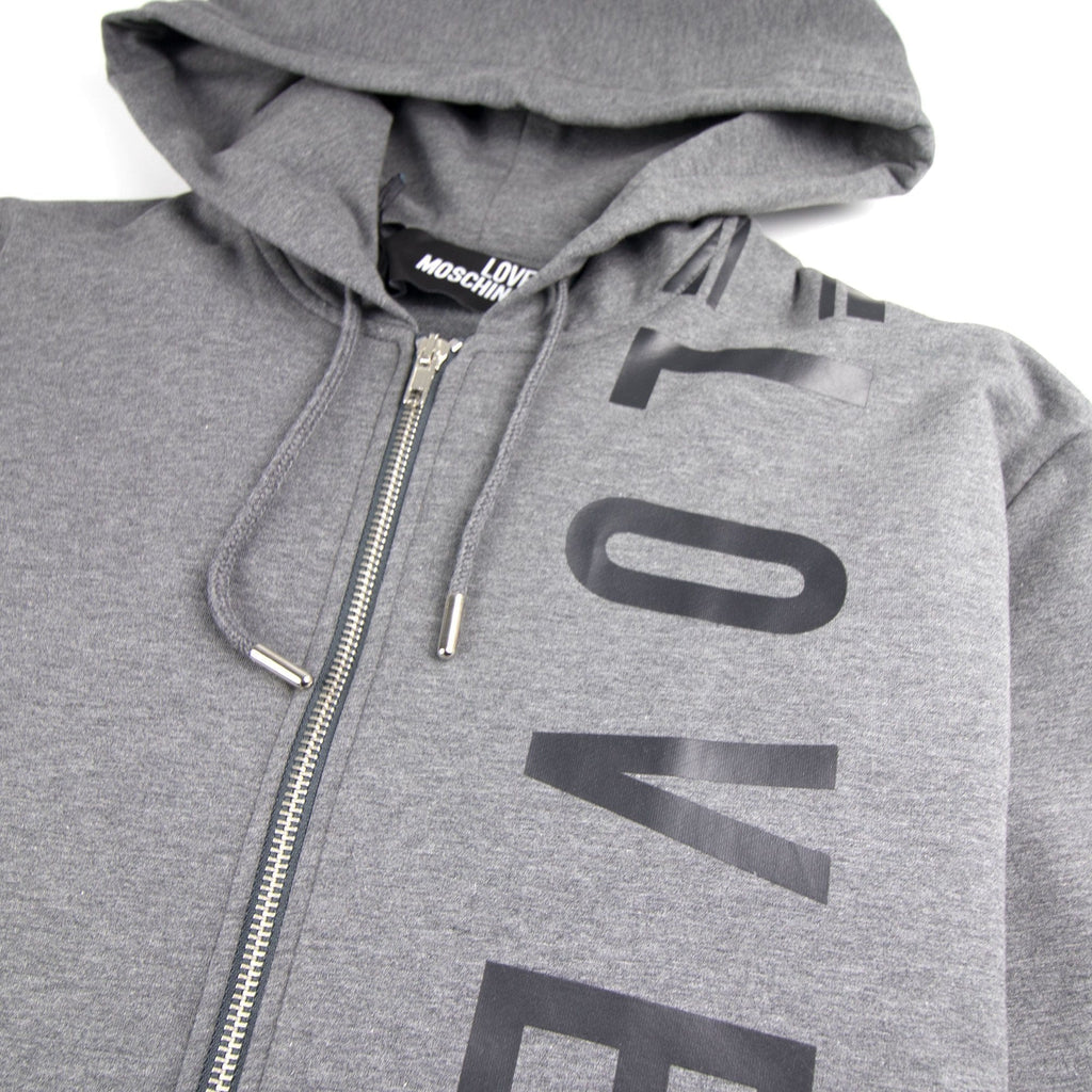 Love Moschino Side Logo Zip Up Hoody Dark Grey