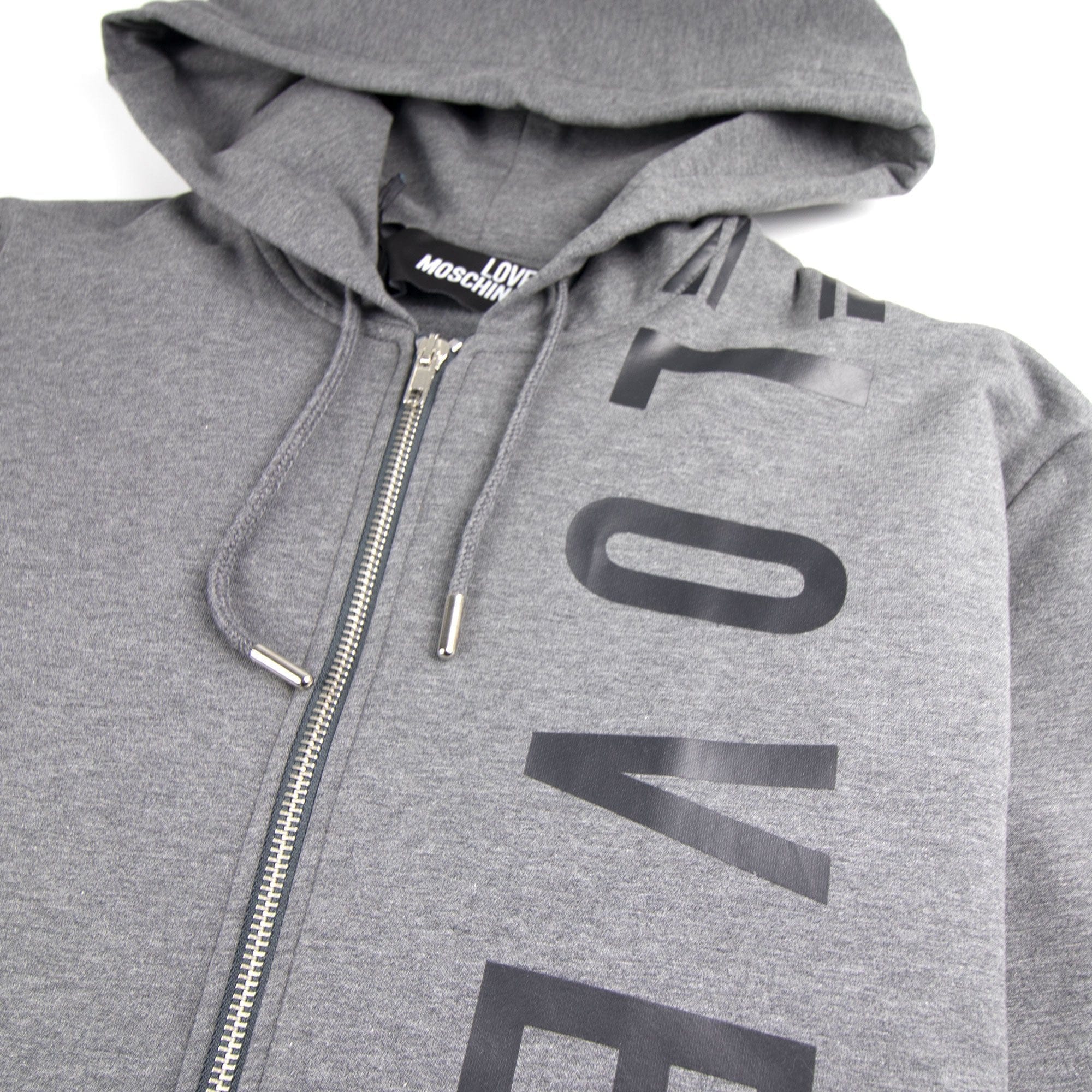 Love Moschino Side Logo Zip Up Hoody Dark Grey