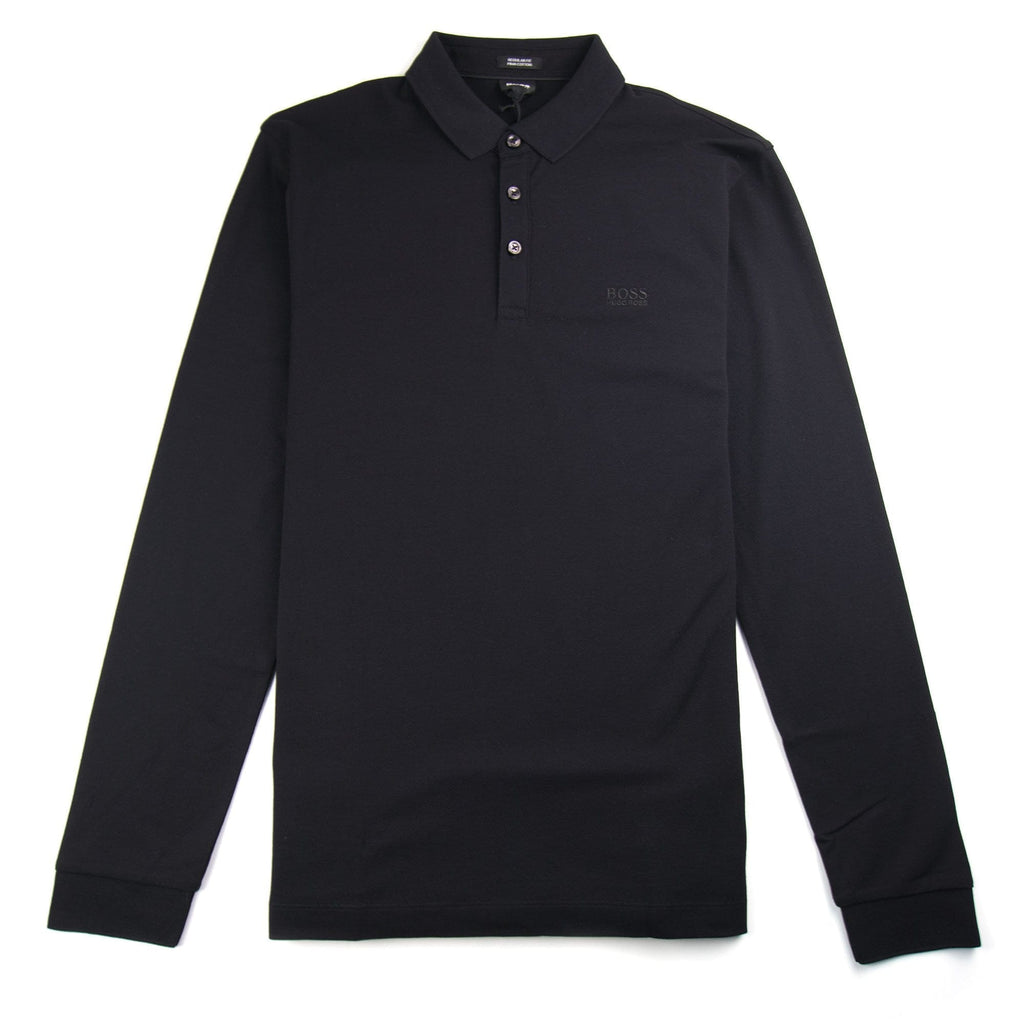 Hugo Boss Pado 10 Long Sleeve Polo Shirt Black