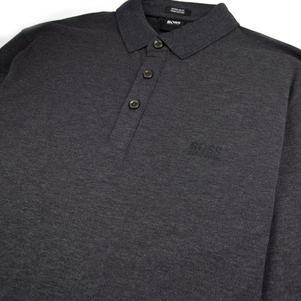 Hugo Boss Pado 10 Long Sleeve Polo Shirt Dark Grey