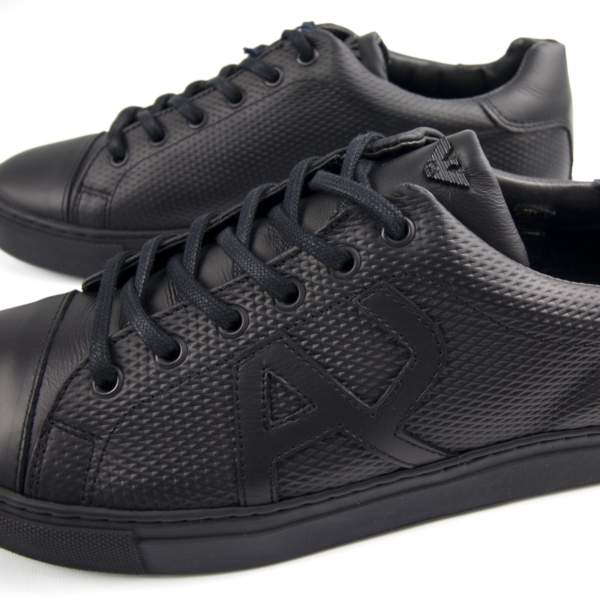 Armani Jeans Leather Low Shoe Black