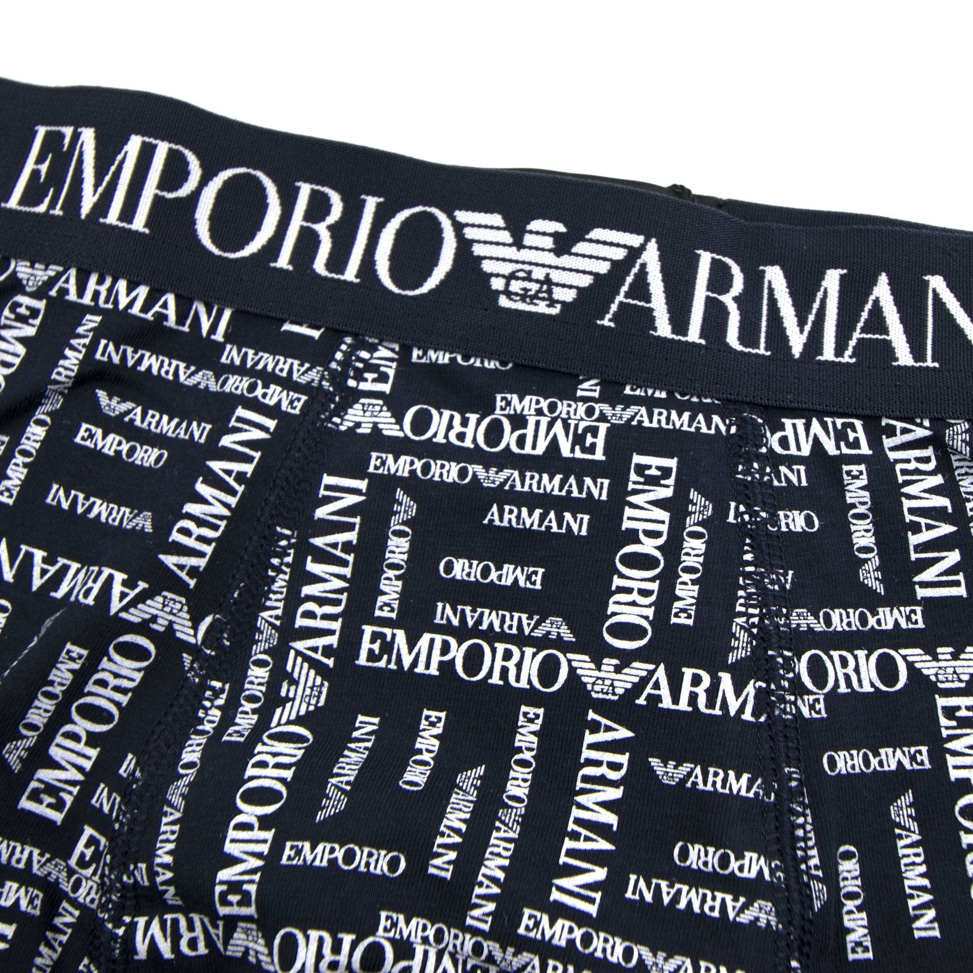 Emporio Armani All Over Logo Boxer Brief Blue