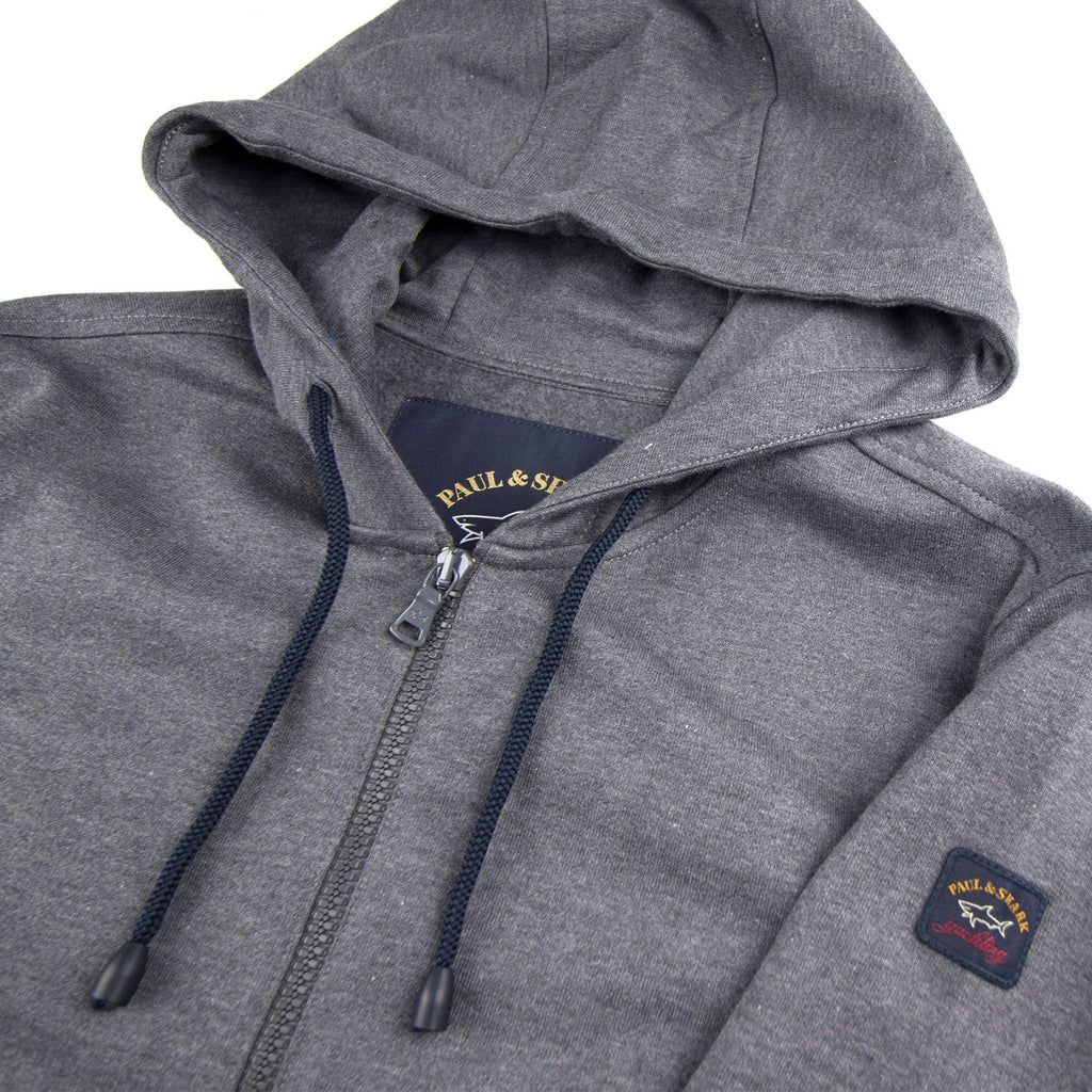 Paul And Shark Arm Logo Hoody Dark Grey