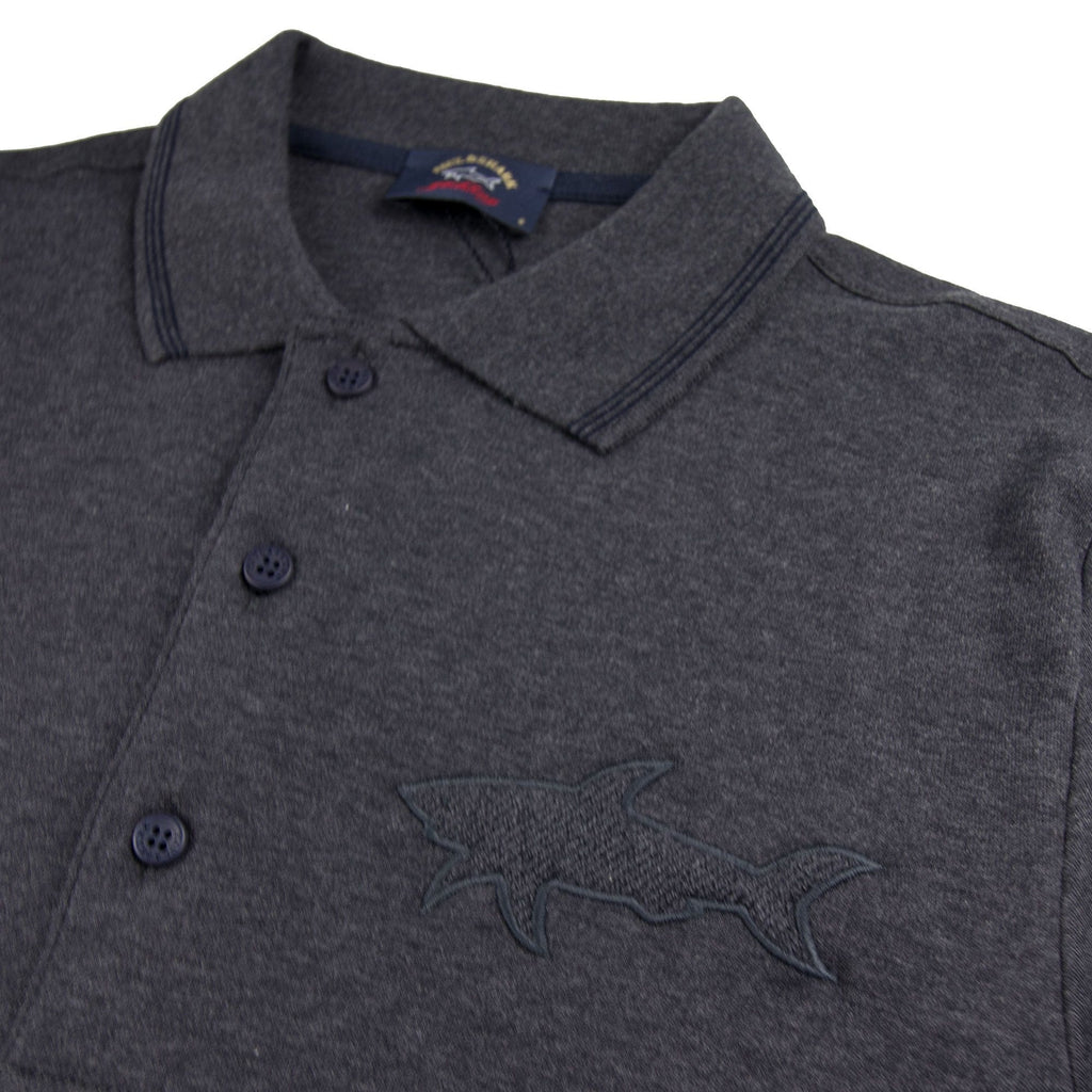Paul And Shark Long Sleeve Polo Dark Grey