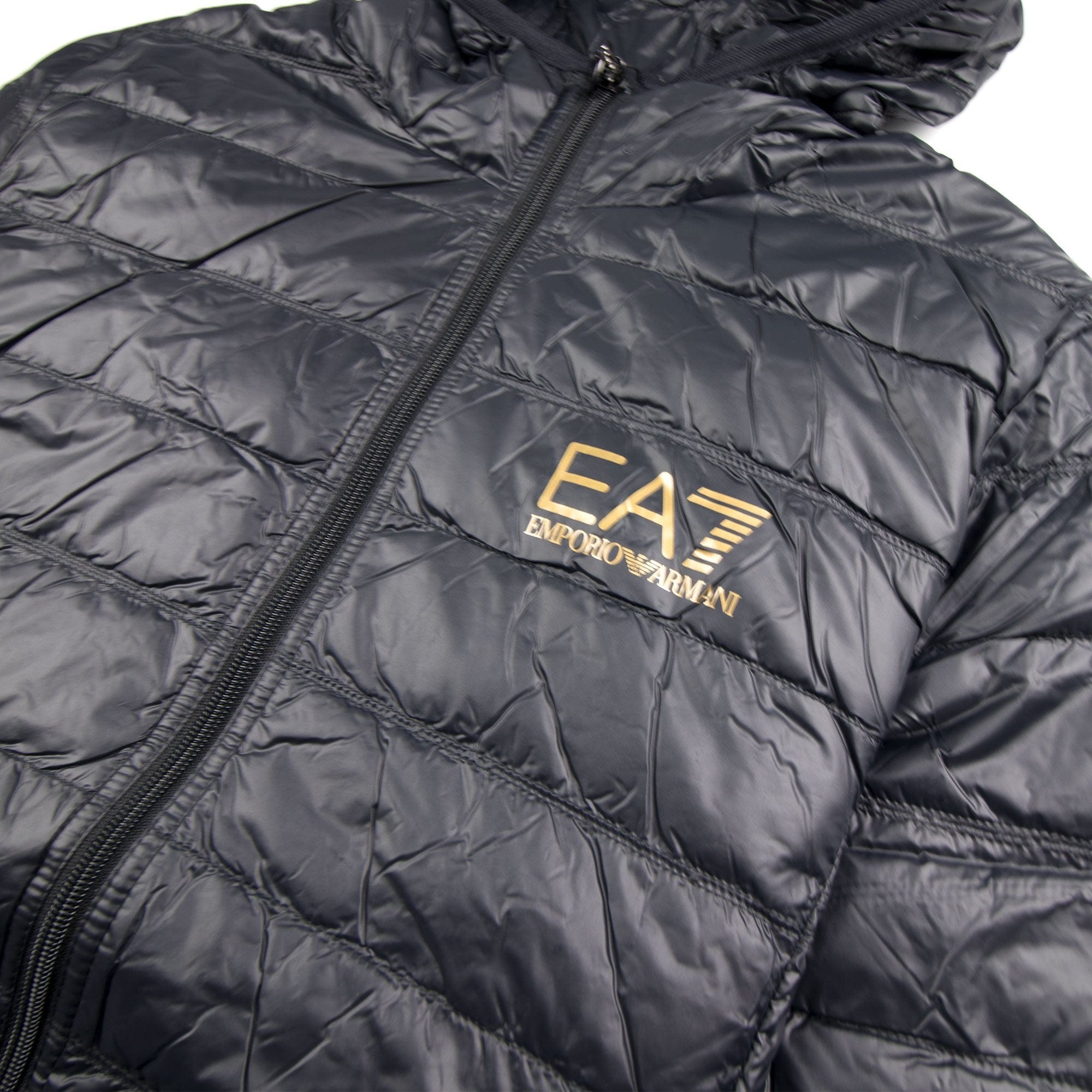 EA7 Emporio Armani Hooded Down Jacket Black/Gold