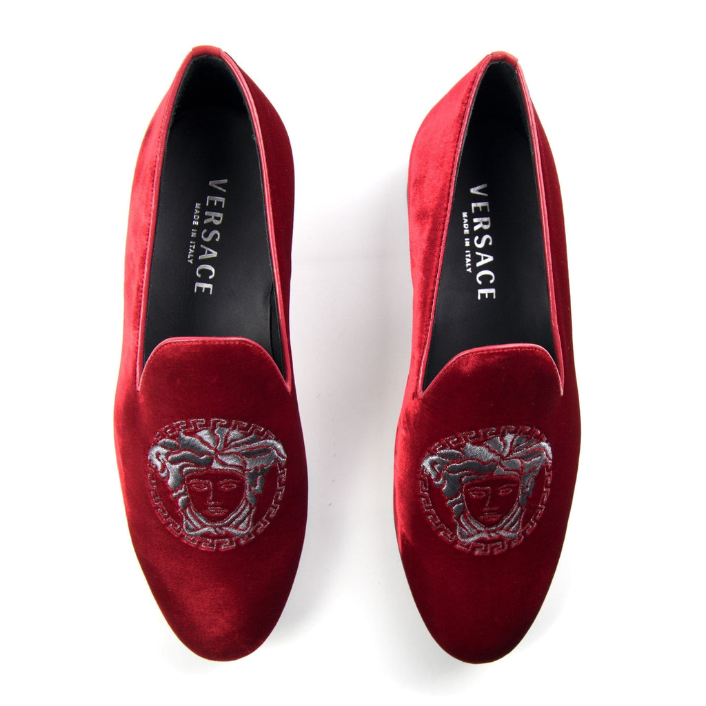 Versace Medusa Loafer Velour Red