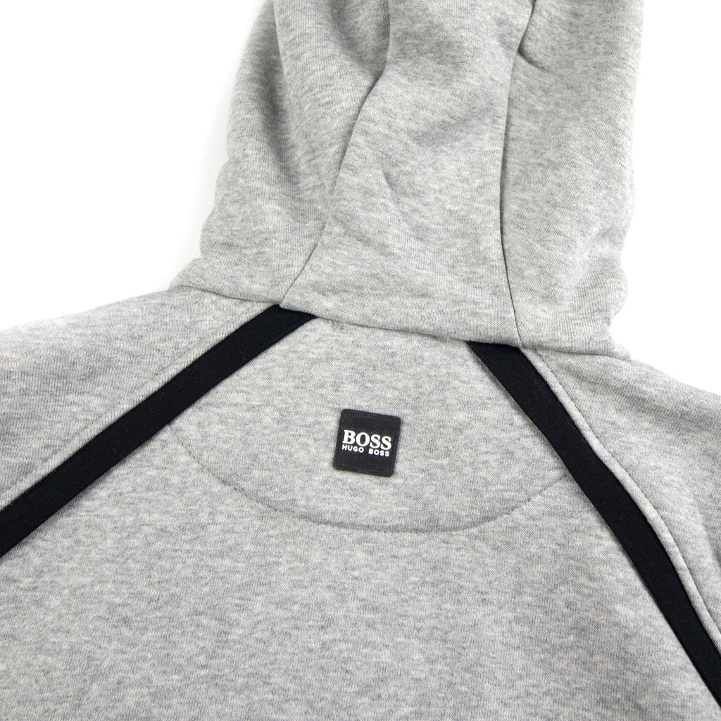 Hugo Boss Kids Rubber Logo Zip Up Hoody Grey/Black