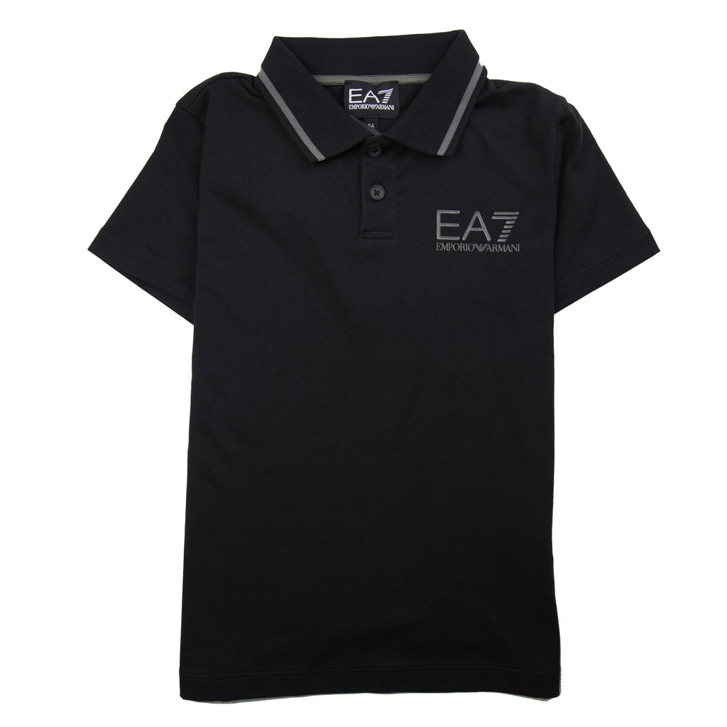 EA7 Junior Chest Logo Short Sleeved Polo Black