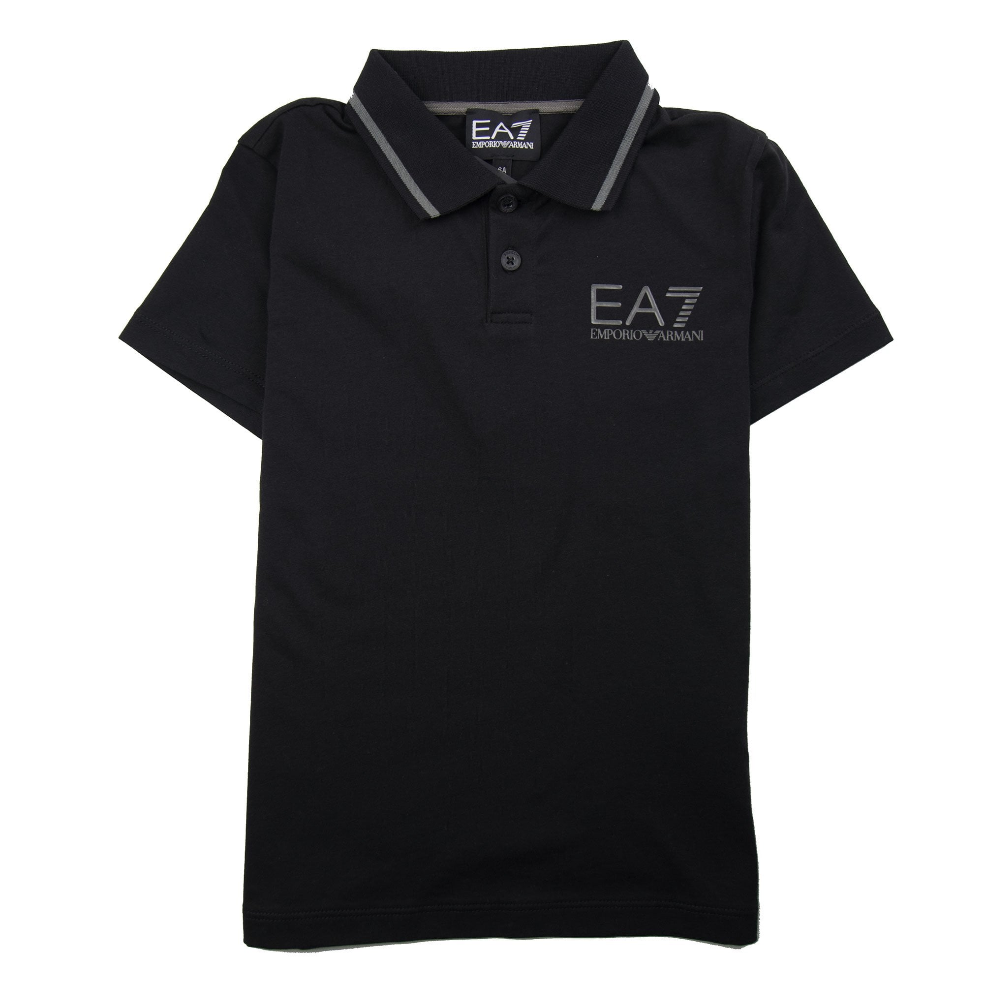 EA7 Junior Chest Logo Short Sleeved Polo Black