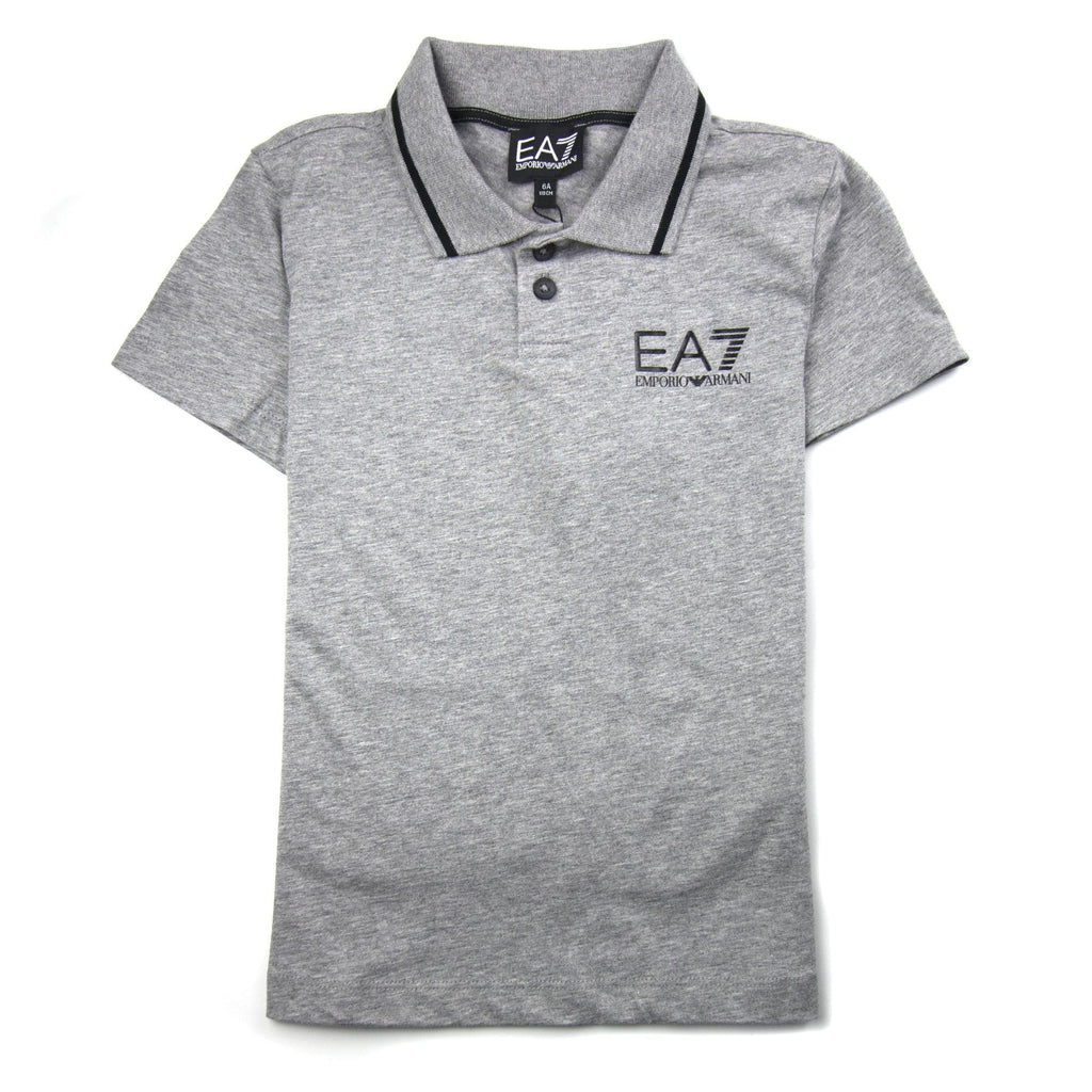 EA7 Junior Chest Logo Short Sleeved Polo Grey