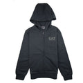 EA7 Junior Chest Logo Zip Up Hoody Black