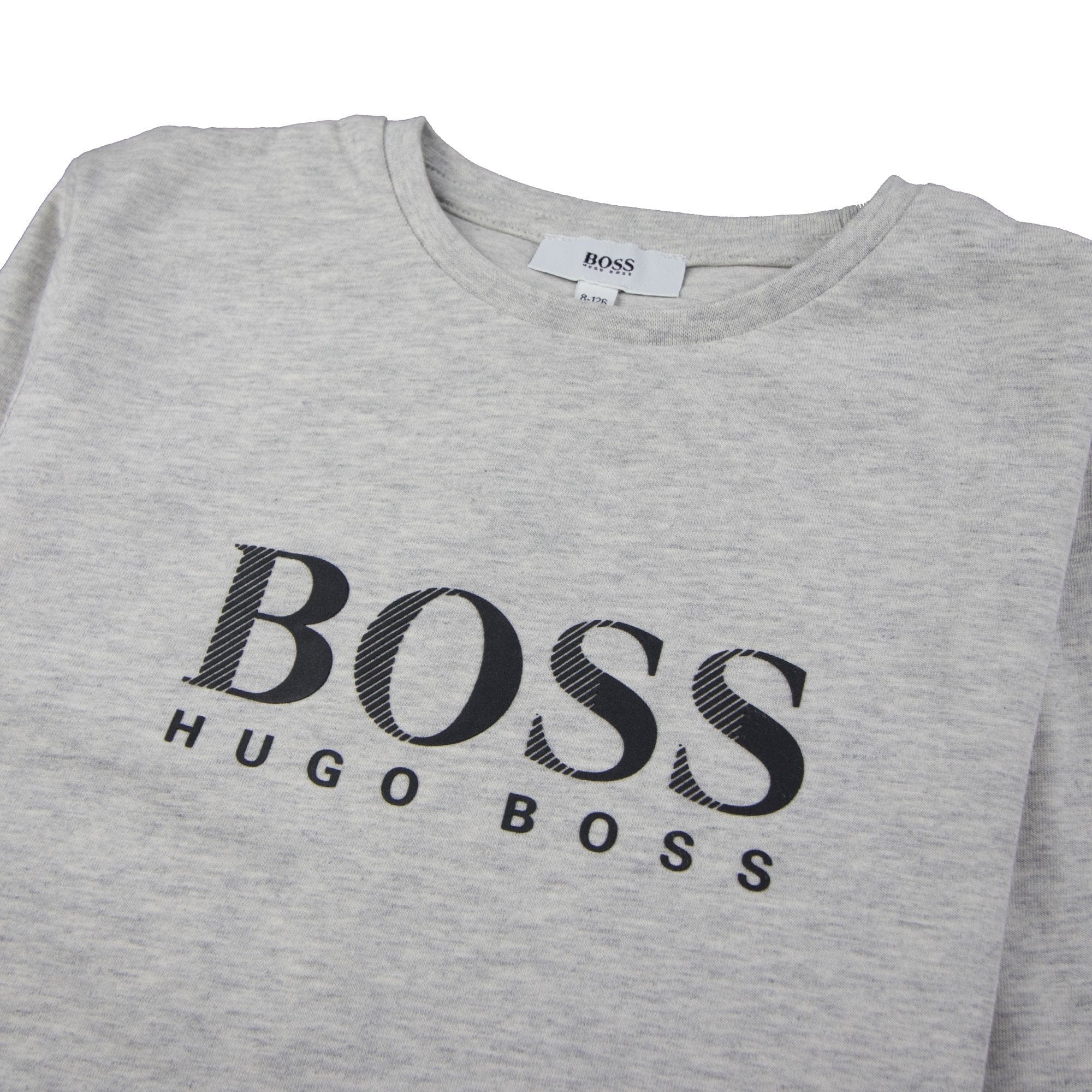 Hugo Boss Kids Chest Logo Long Sleeve T-Shirt Light Grey