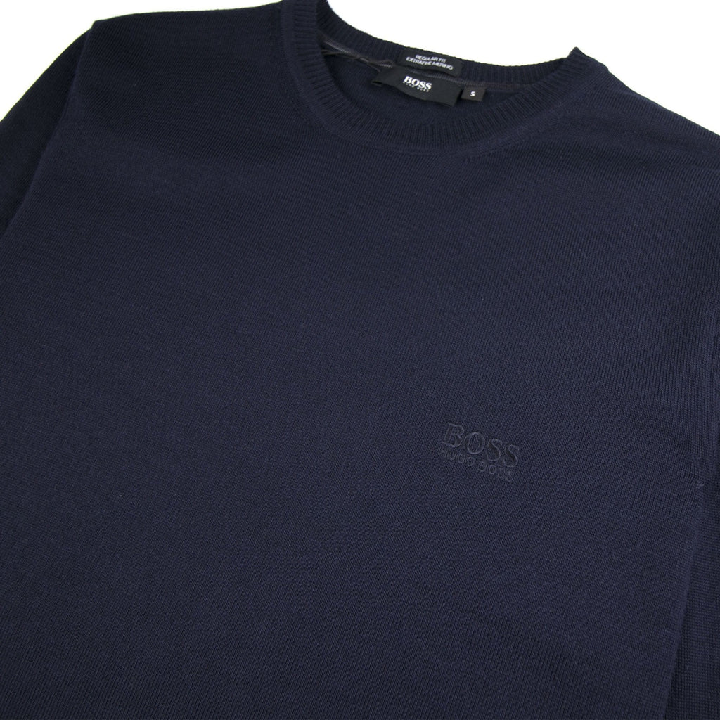 Hugo Boss Bargritte-B Round Neck Knitted Jumper Navy