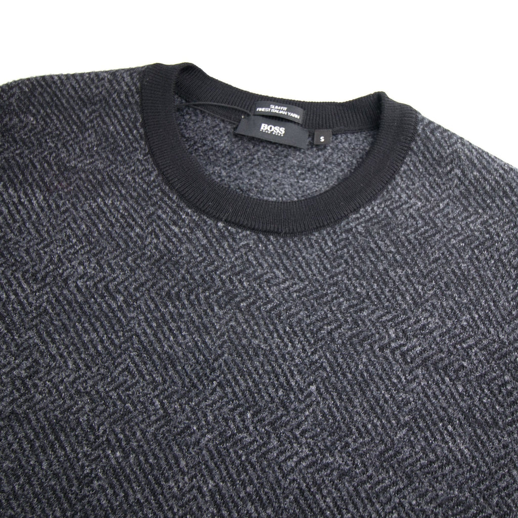 Hugo Boss Notto Weave Knit Jumper Black/grey