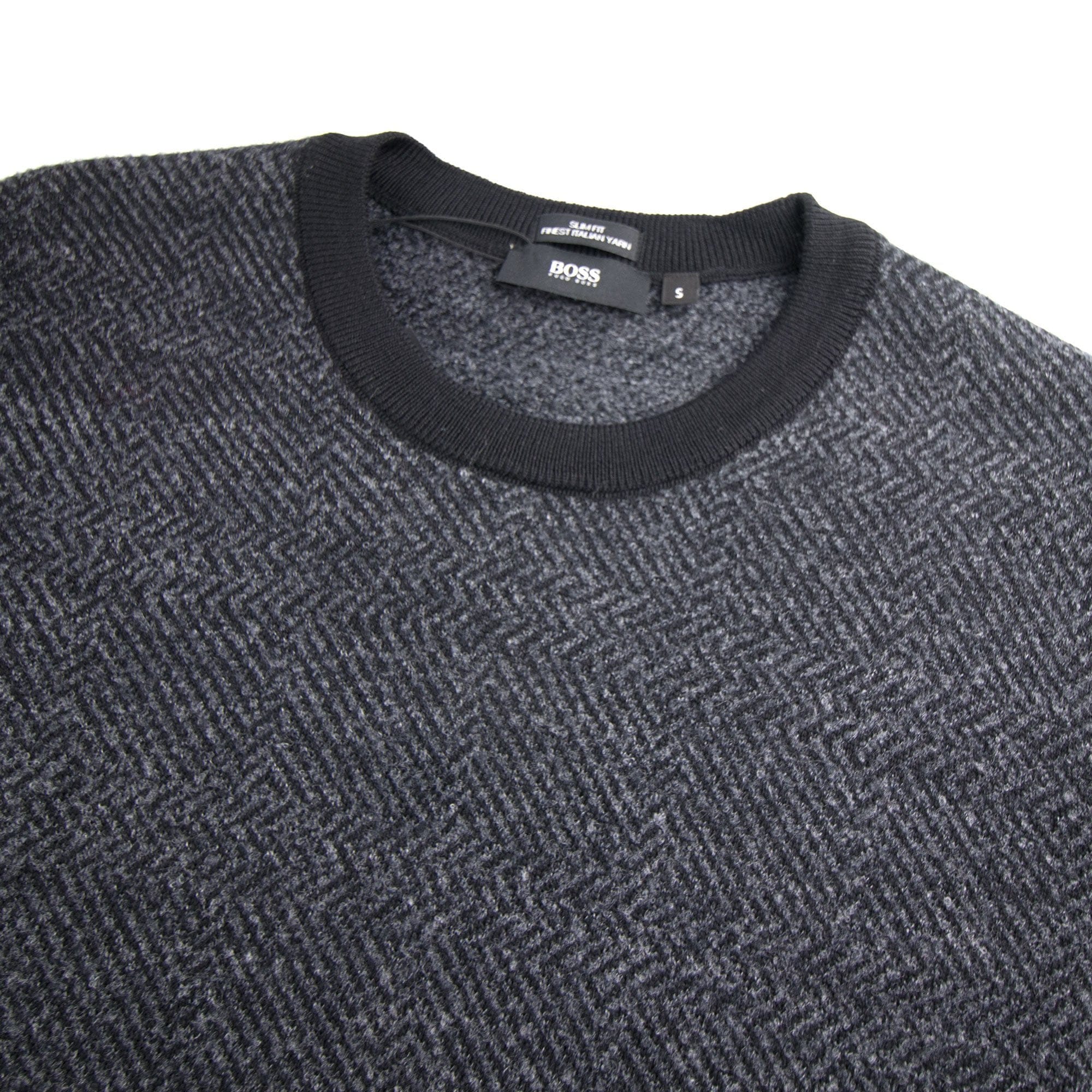 Hugo Boss Notto Weave Knit Jumper Black/grey