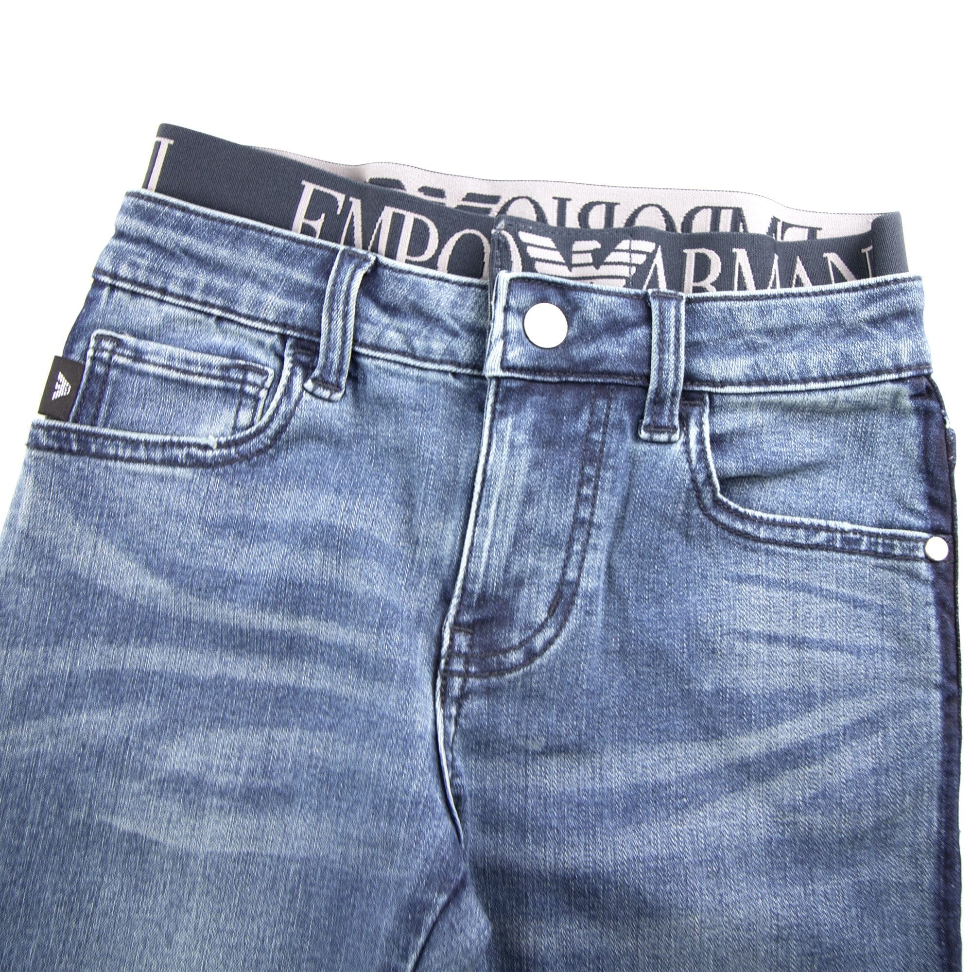 Emporio Armani Jnr Waistband Denim Jean