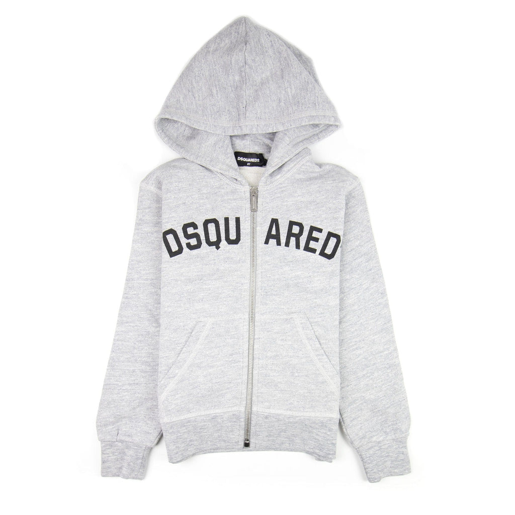 Dsquared2 Kids Logo Print Zip Up Logo Grey