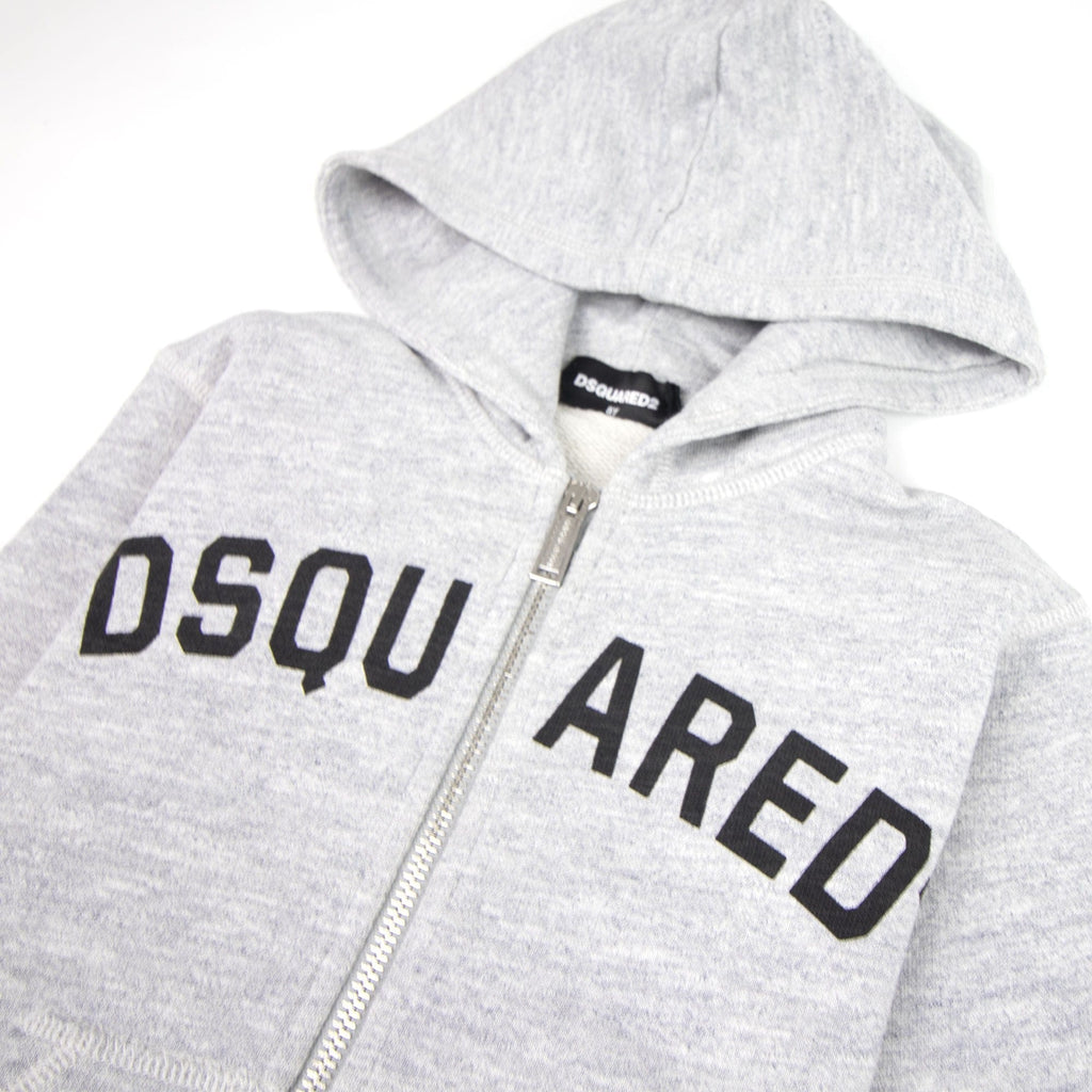 Dsquared2 Kids Logo Print Zip Up Logo Grey