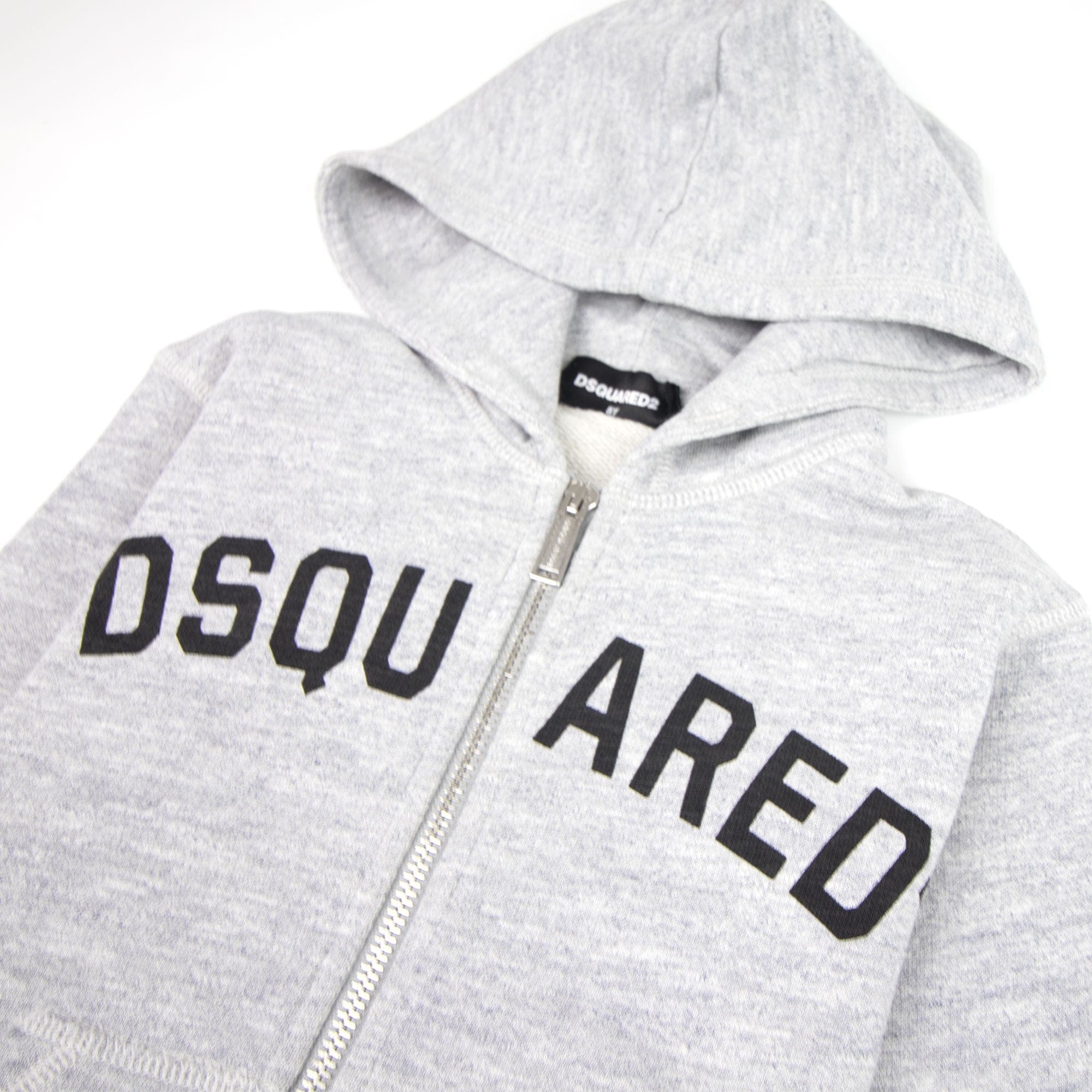 Dsquared2 Kids Logo Print Zip Up Logo Grey