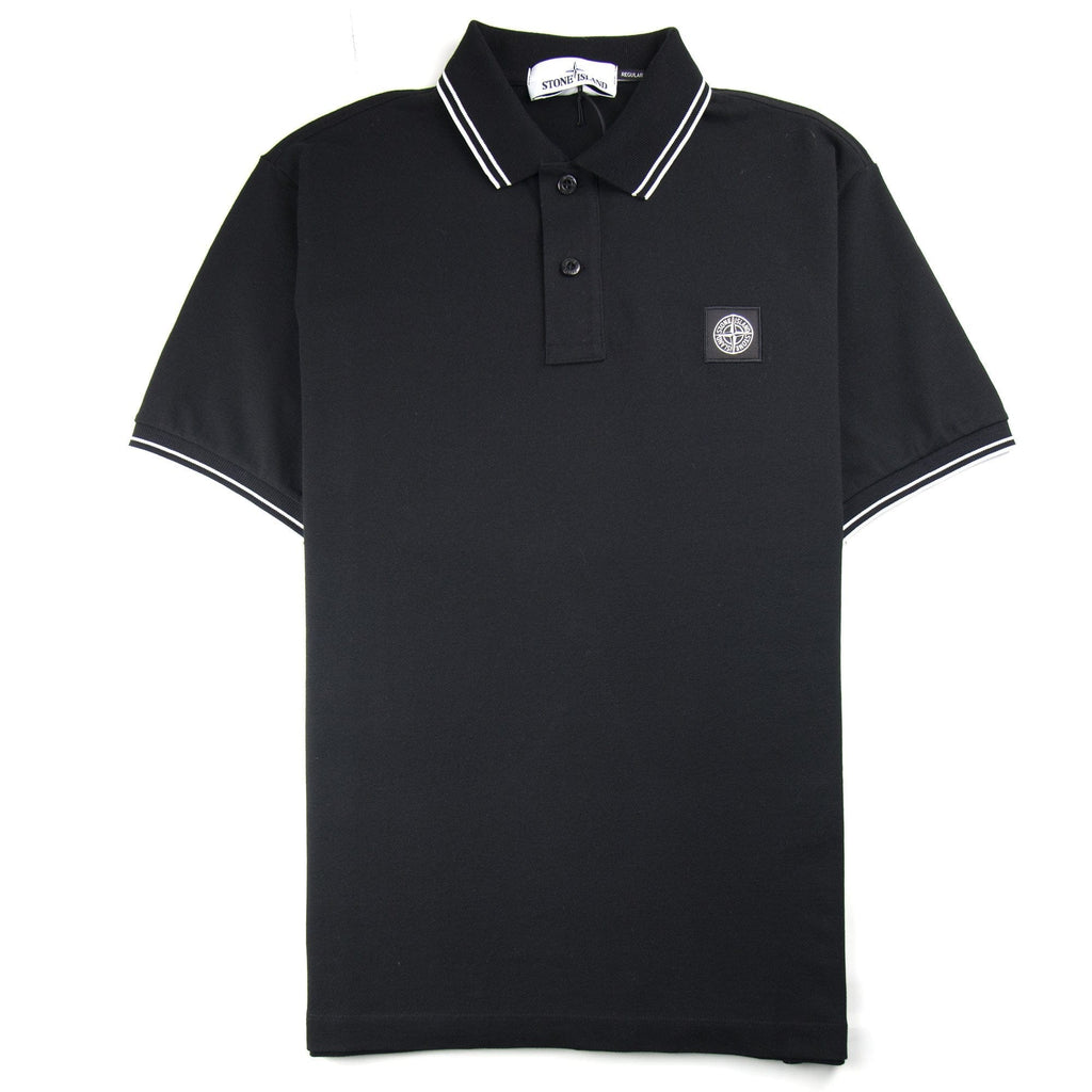 Stone Island Twin Tipped Short Sleeve Polo Shirt 'Regular Fit' Black