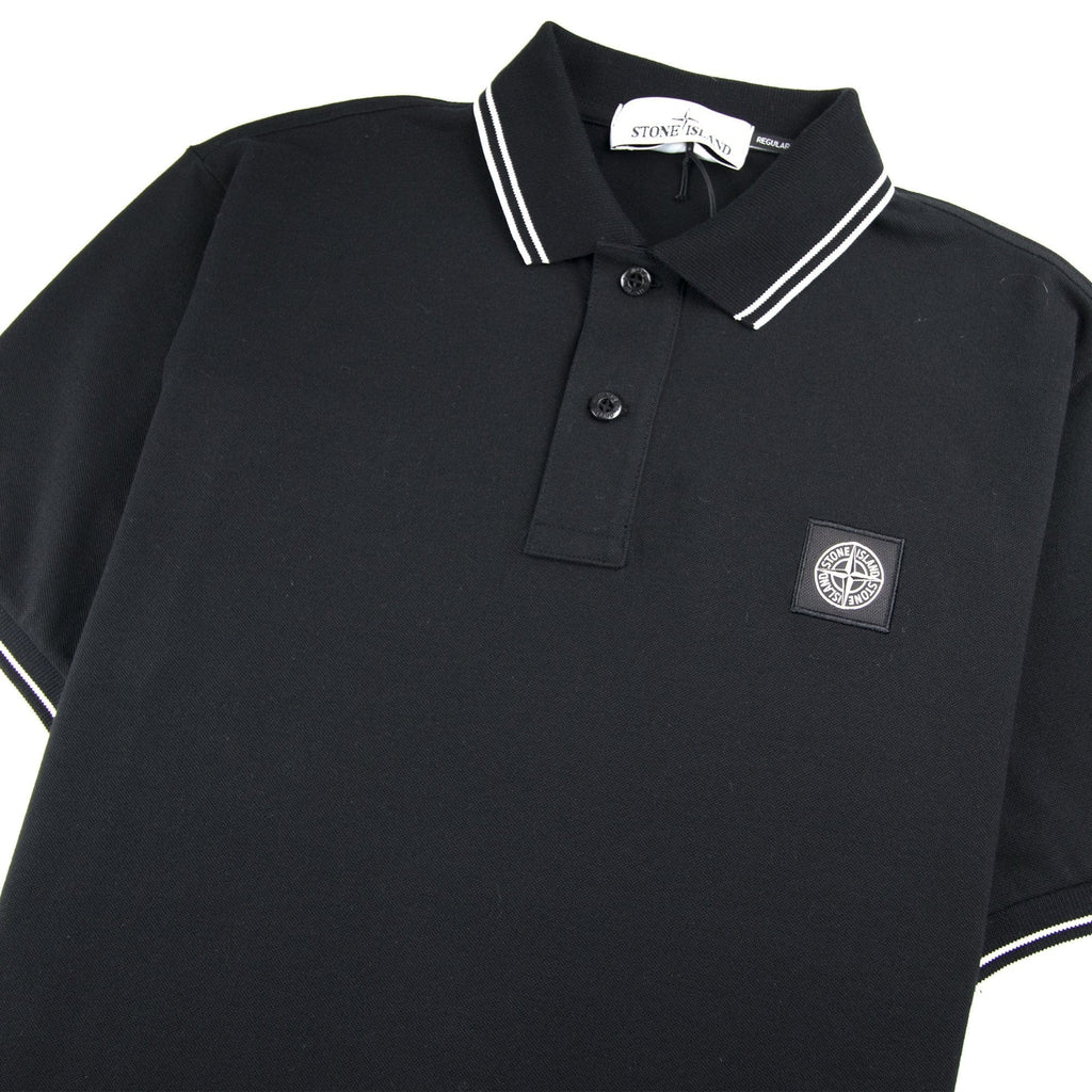 Stone Island Twin Tipped Short Sleeve Polo Shirt 'Regular Fit' Black