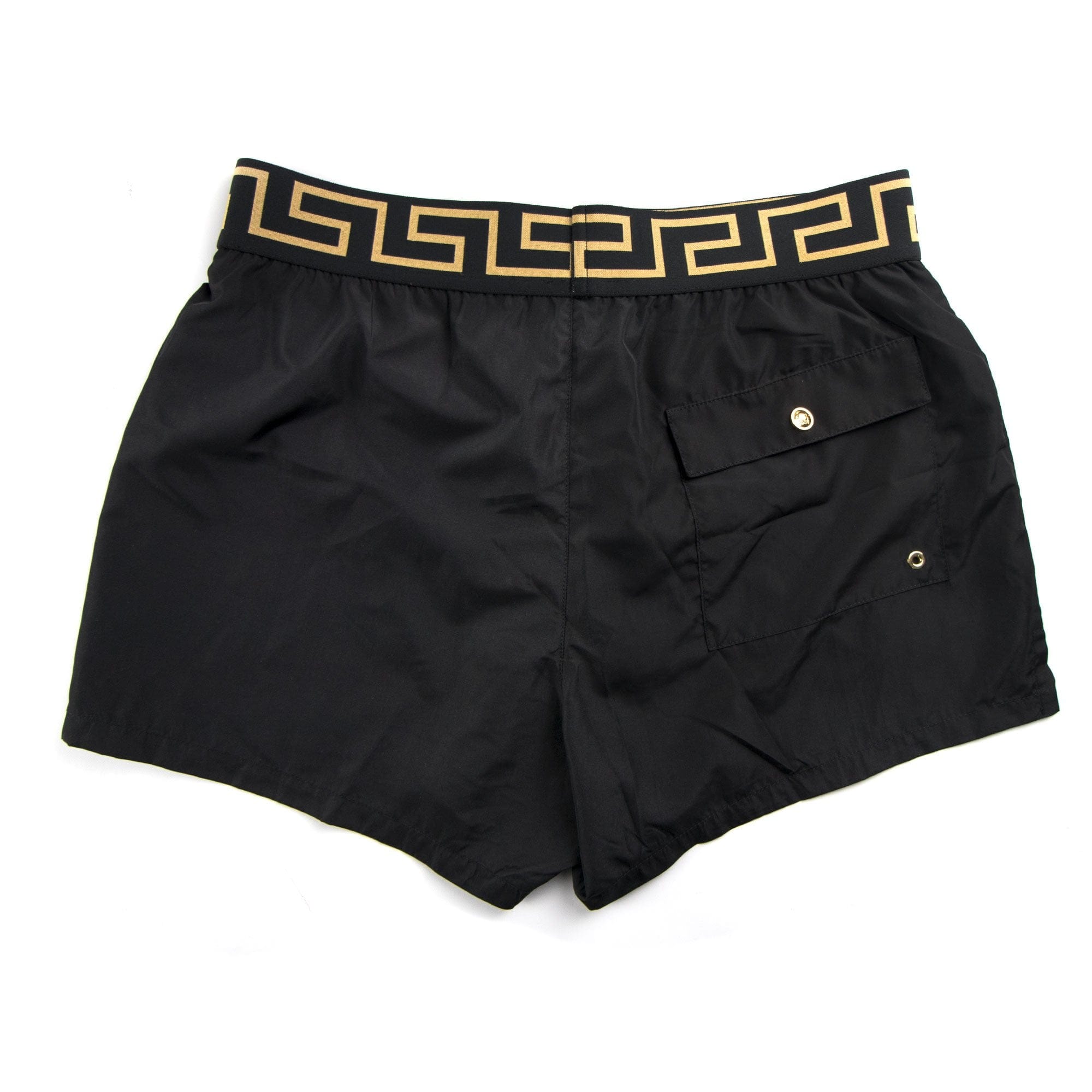Versace Medusa Waistband Swim Shorts Black