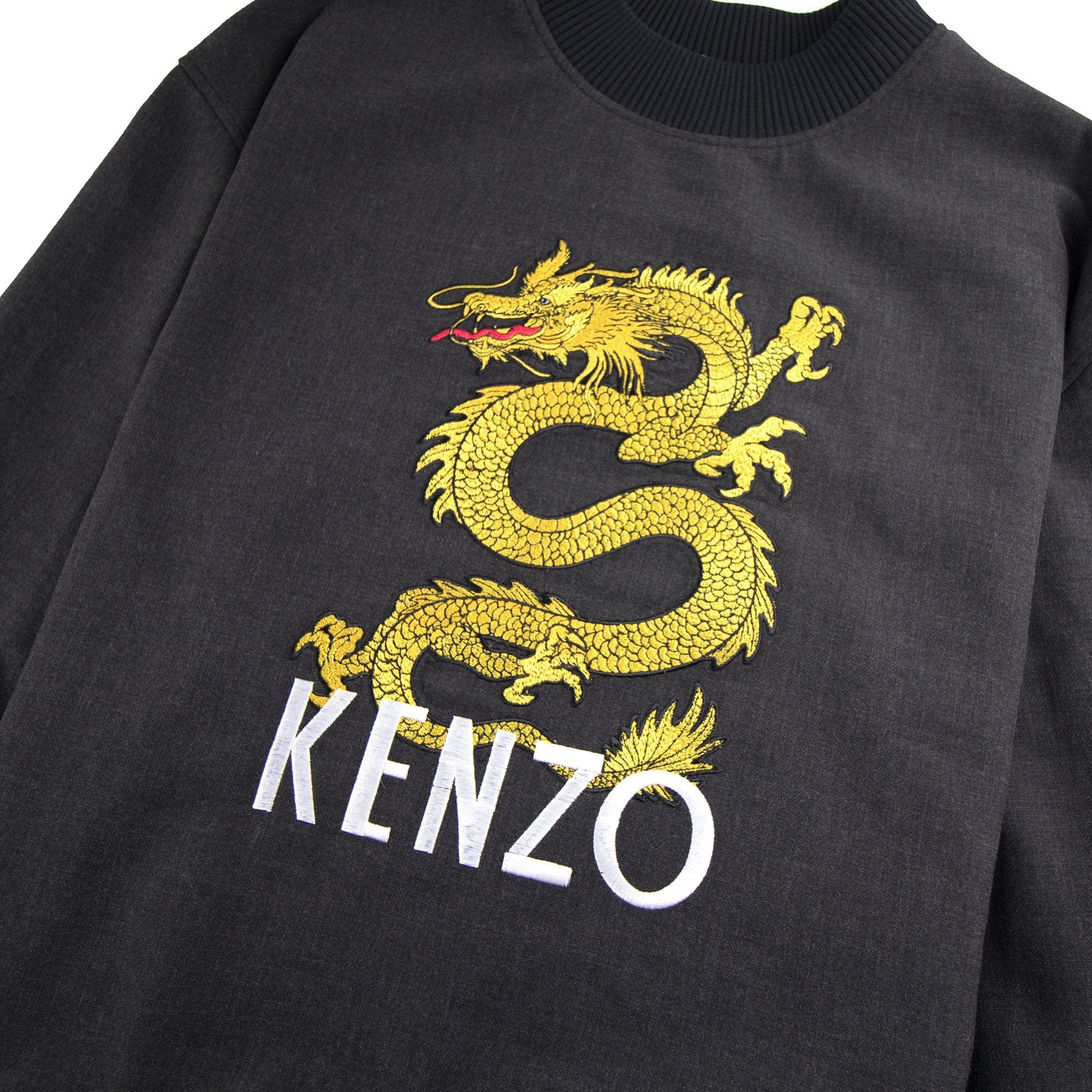 Kenzo Dragon Woven Sweatshirt Dark Grey