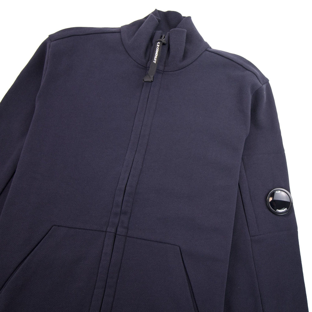 CP Company Funnel Neck Watch-viewer Lens Zip Up Sweatshirt Navy