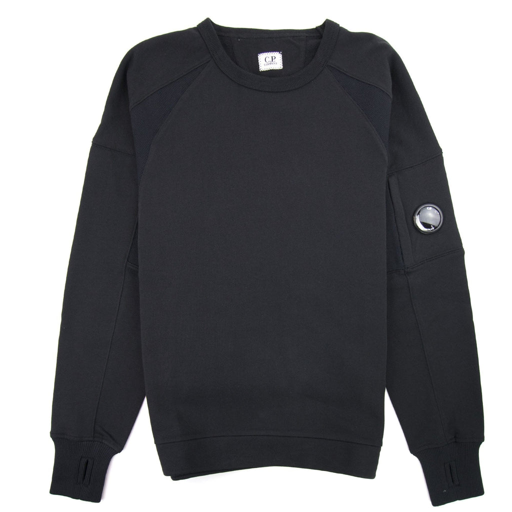 CP Company Diagonal Fleece Lens Sweatshirt w/ Waist String Black