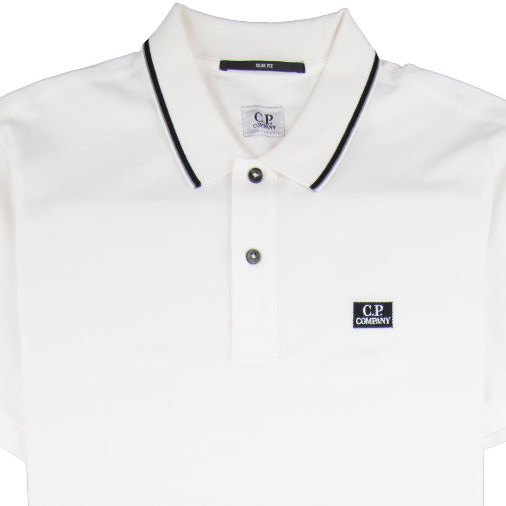 CP Company Tipped Polo Shirt White