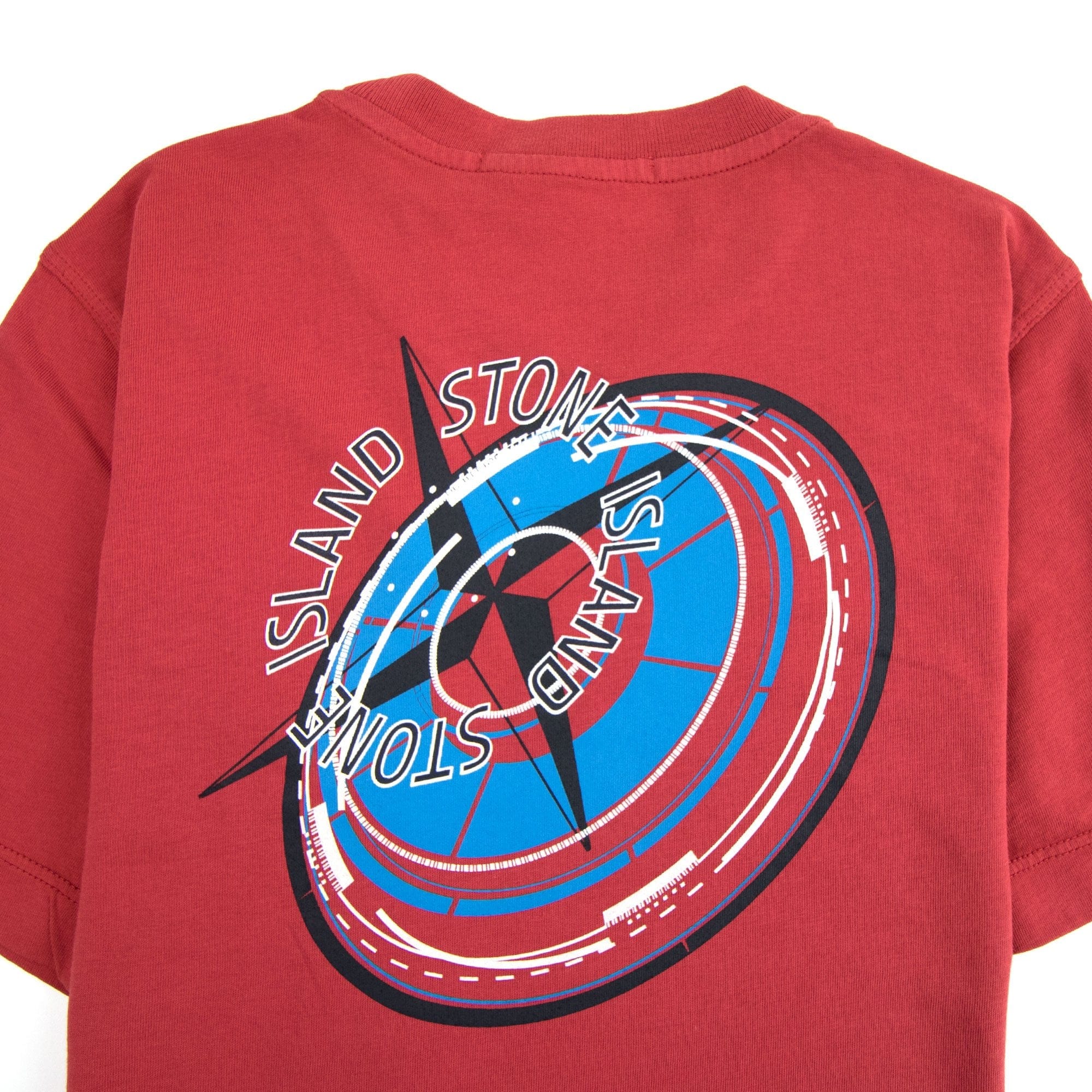 Stone Island Junior Back Logo T-Shirt Red V0010