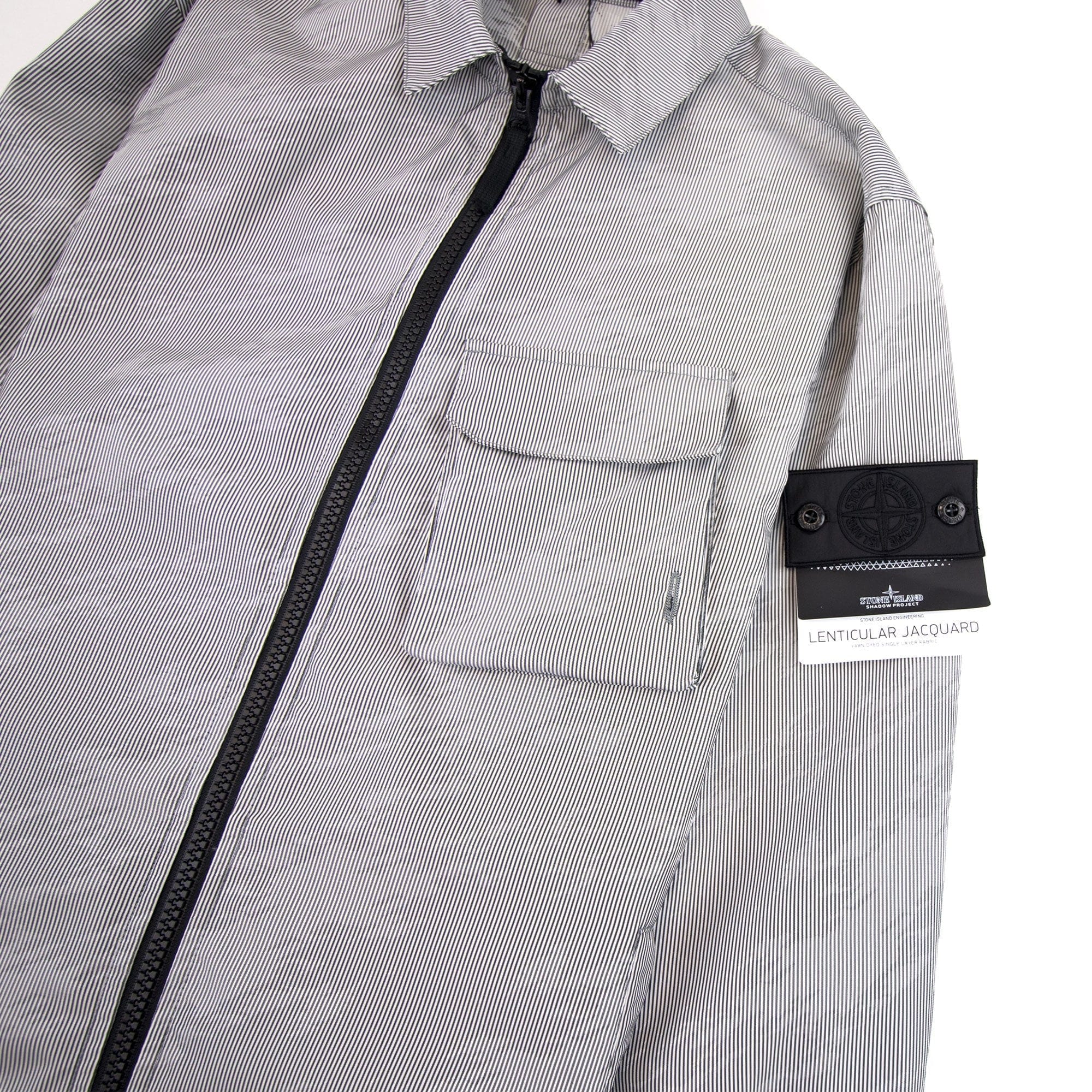 Stone Island Shadow Project Lenticular Zip-up Overshirt Jacket Black V0029