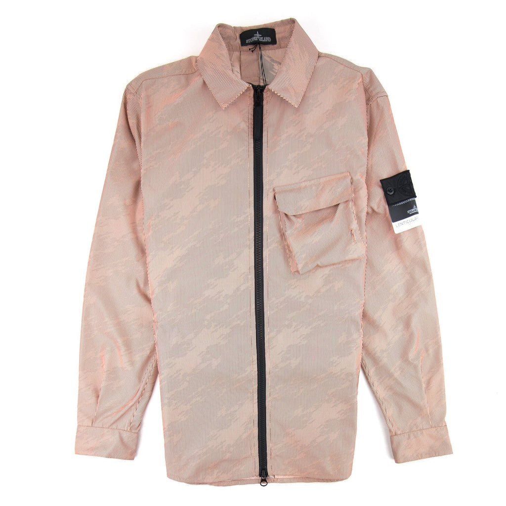 Stone Island Shadow Project Lenticular Zip-up Overshirt Jacket Peach V0083