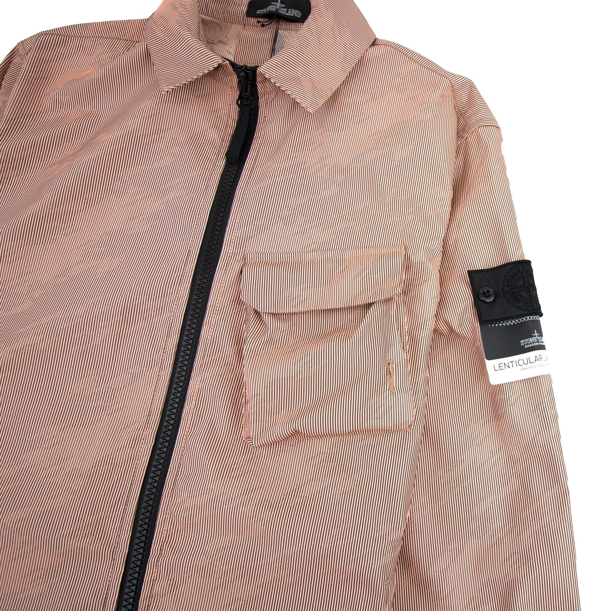 Stone Island Shadow Project Lenticular Zip-up Overshirt Jacket Peach V0083