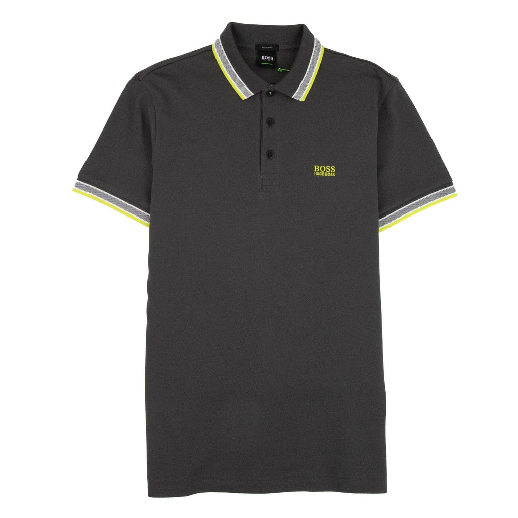 Hugo Boss Paddy Short Sleeve Polo Shirt Grey/Lime Green