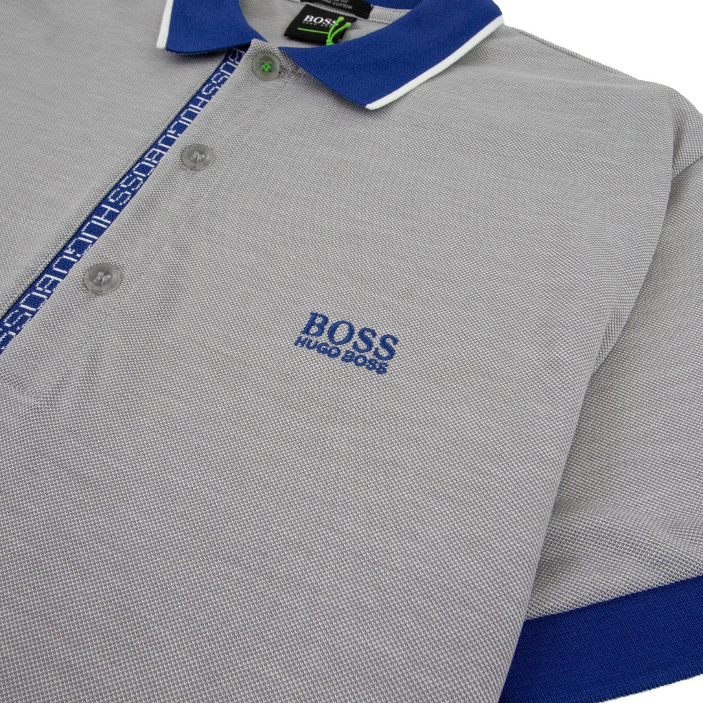 Hugo Boss Paule 4 Short Sleeve Polo Shirt Grey/Blue