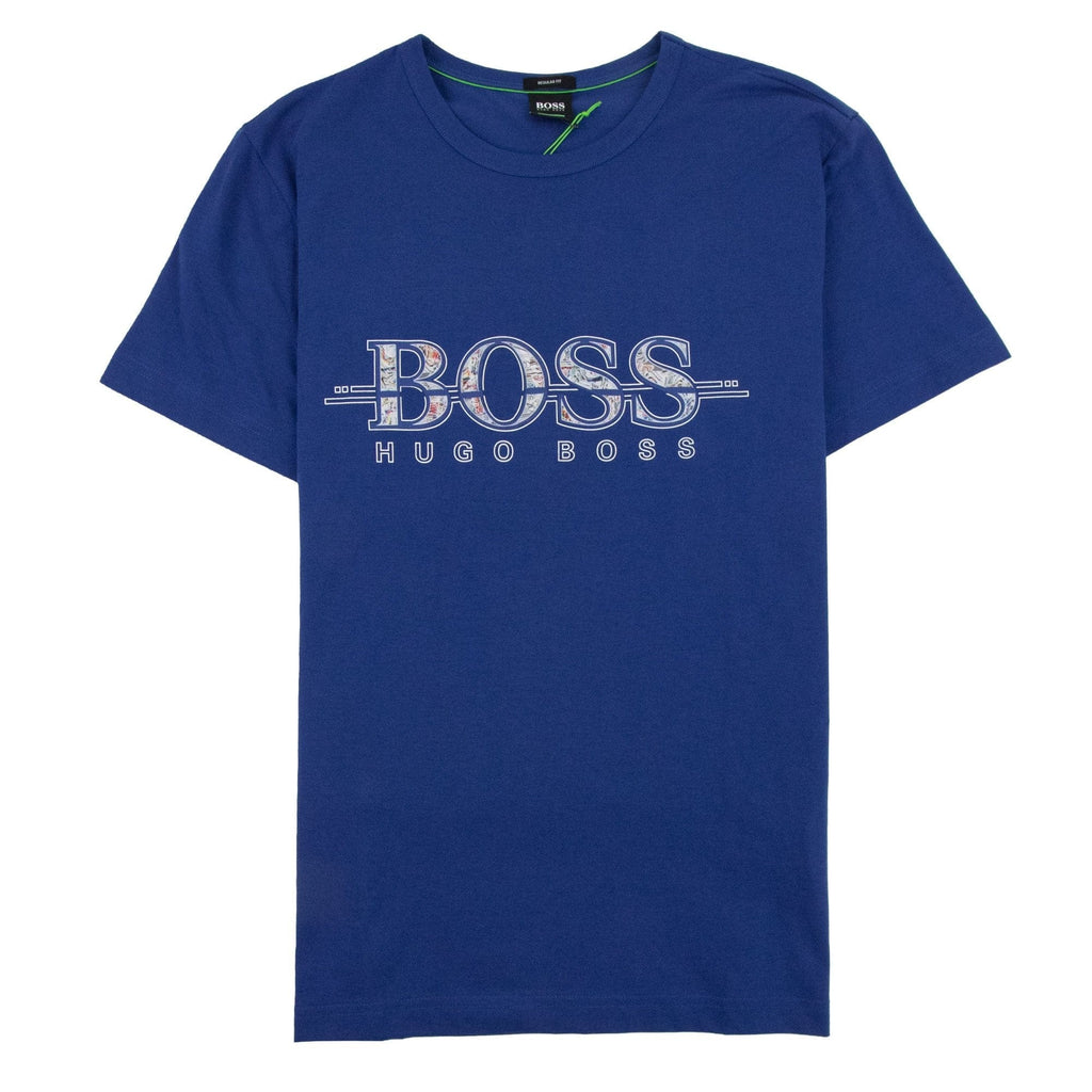 Hugo Boss Large Multi Colour Logo 7 T-shirt Blue