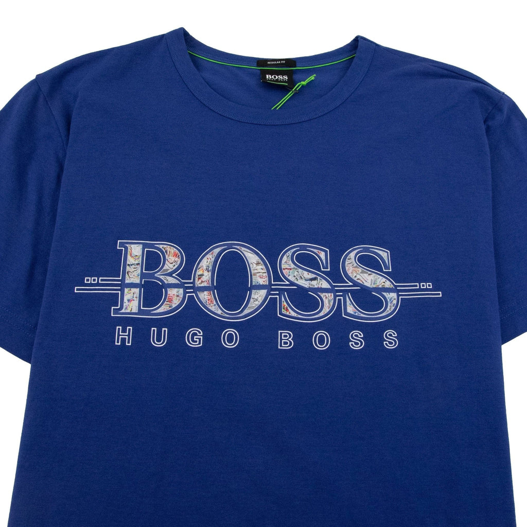 Hugo Boss Large Multi Colour Logo 7 T-shirt Blue