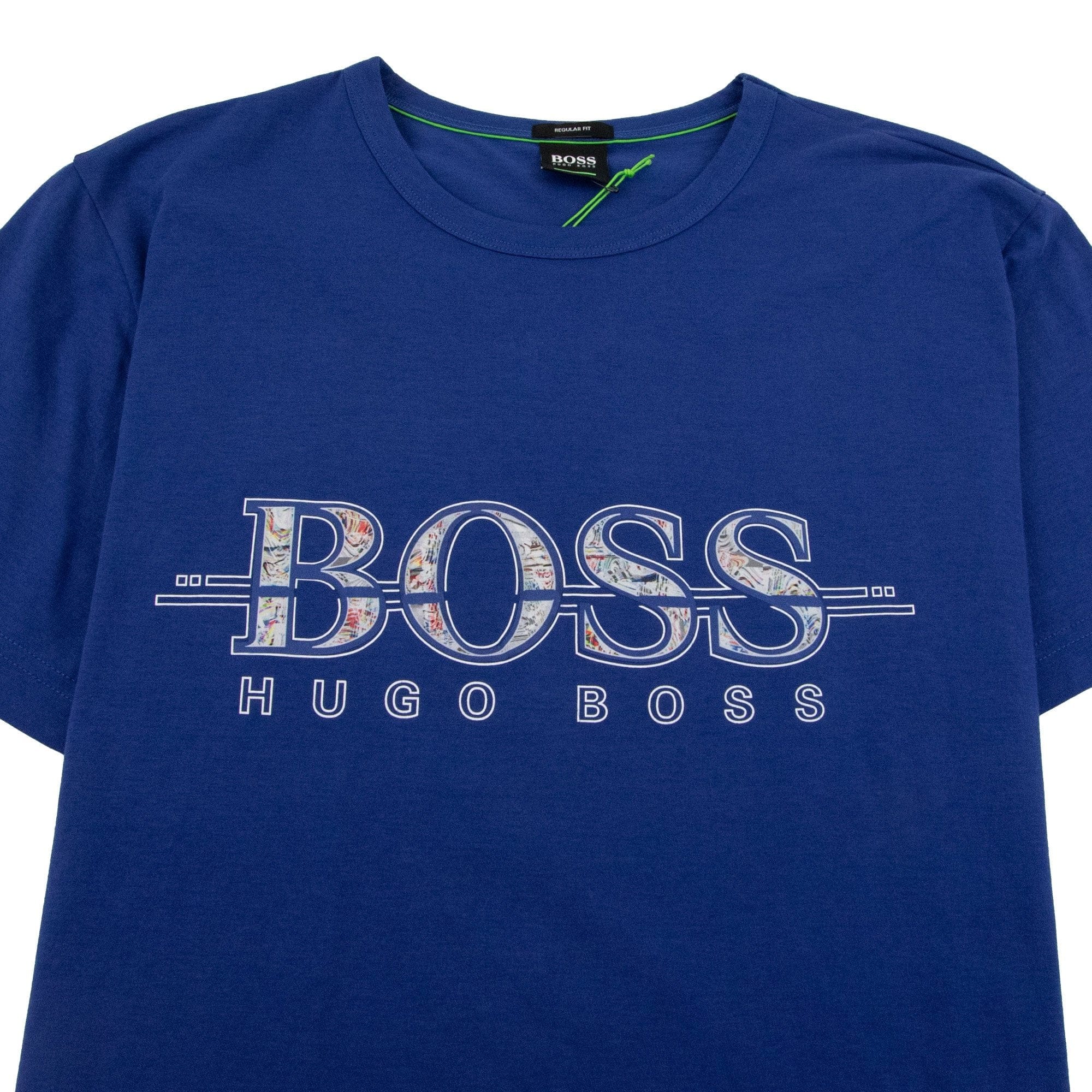 Hugo Boss Large Multi Colour Logo 7 T-shirt Blue