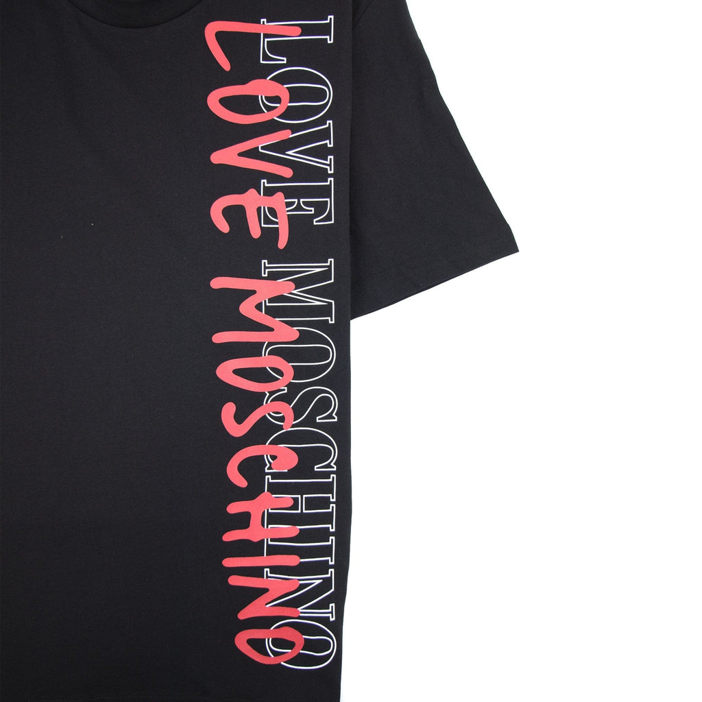 Love Moschino Overlap Script Logo T-shirt Black